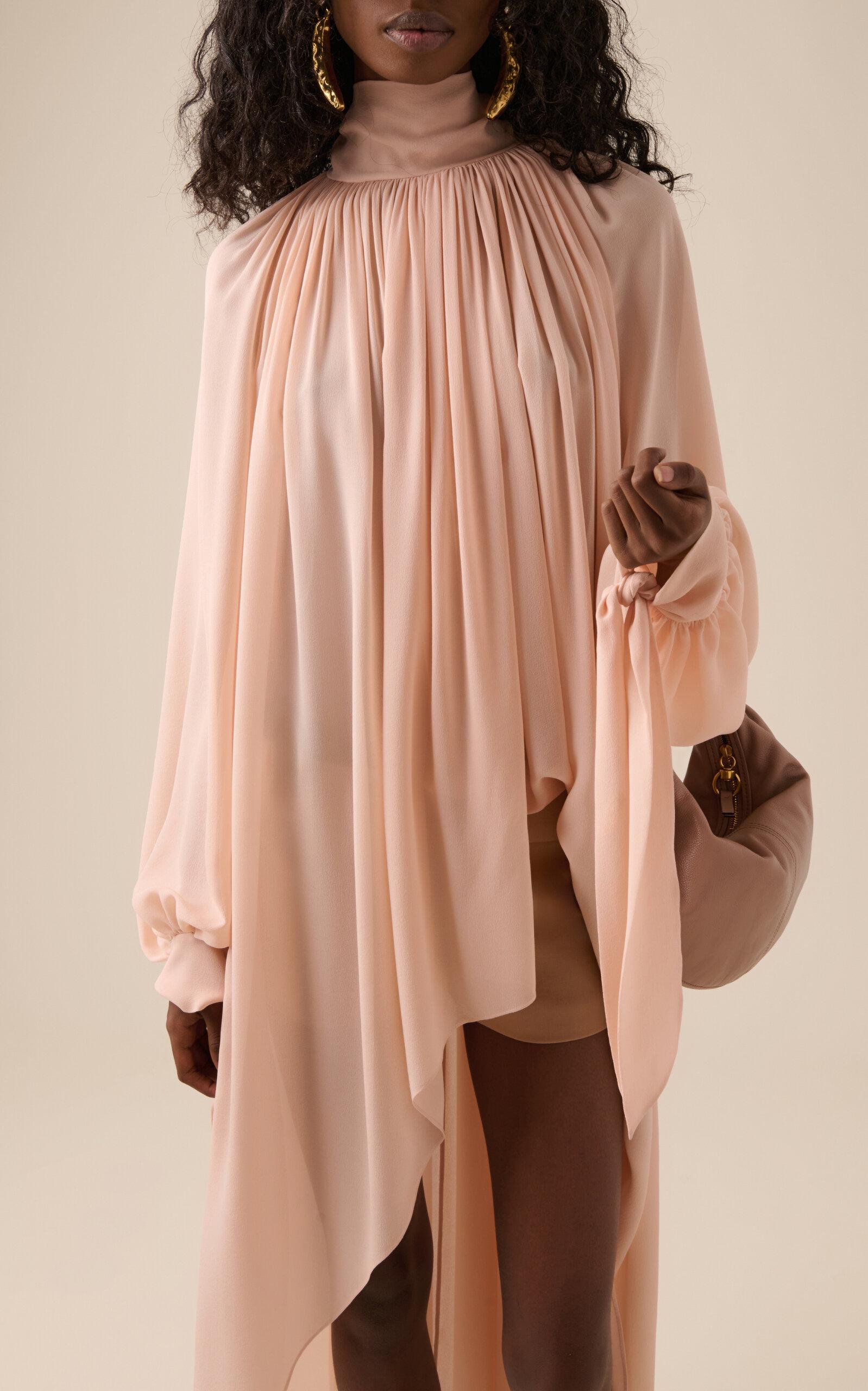 Chloé Silk-georgette Mini Tunic Dress in Pink | Lyst UK