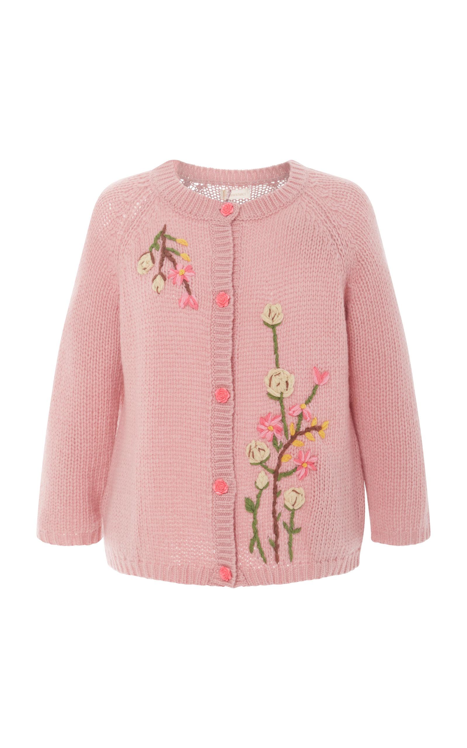 LoveShackFancy Synthetic Anastasia Floral Embroidered Cardigan in Pink -  Lyst