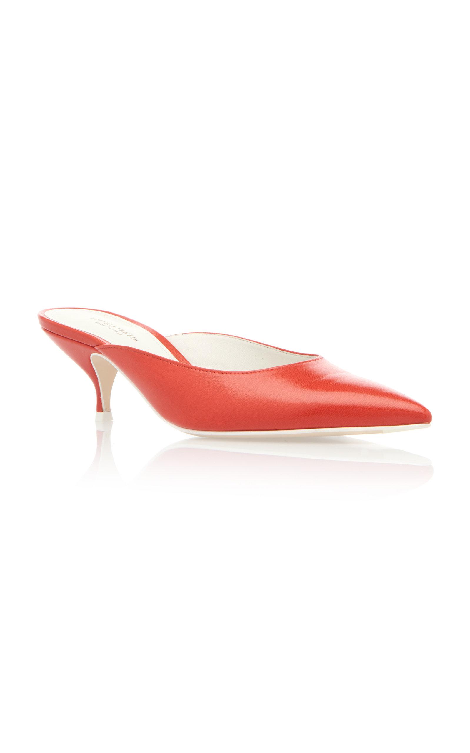 red pointed mules