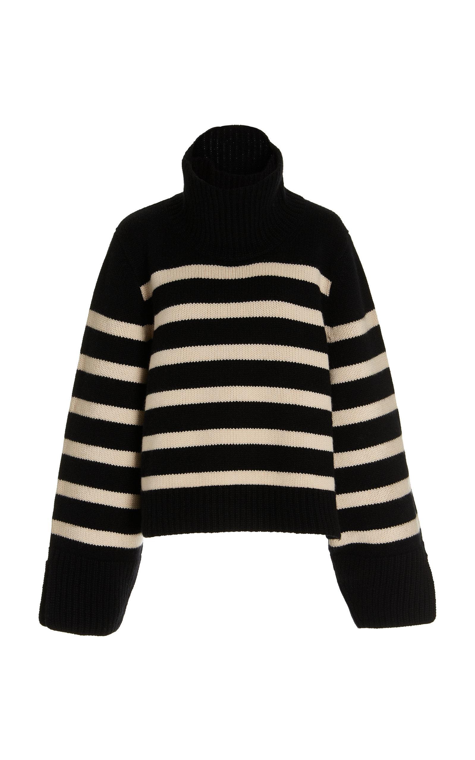Striped Cashmere Turtleneck Sweater 