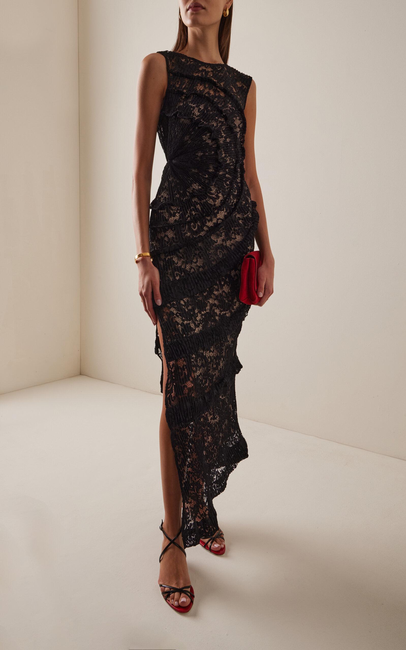 georgia hardinge exclusive the spiral lace maxi dress Georgia Hardinge Blue Spiral Floor-Length Dress