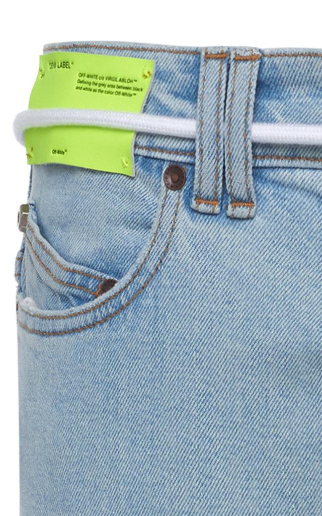 Off-White c/o Virgil Abloh Denim Tassel Belted Low-rise Skinny Jeans in Light Wash (Blue) for ...
