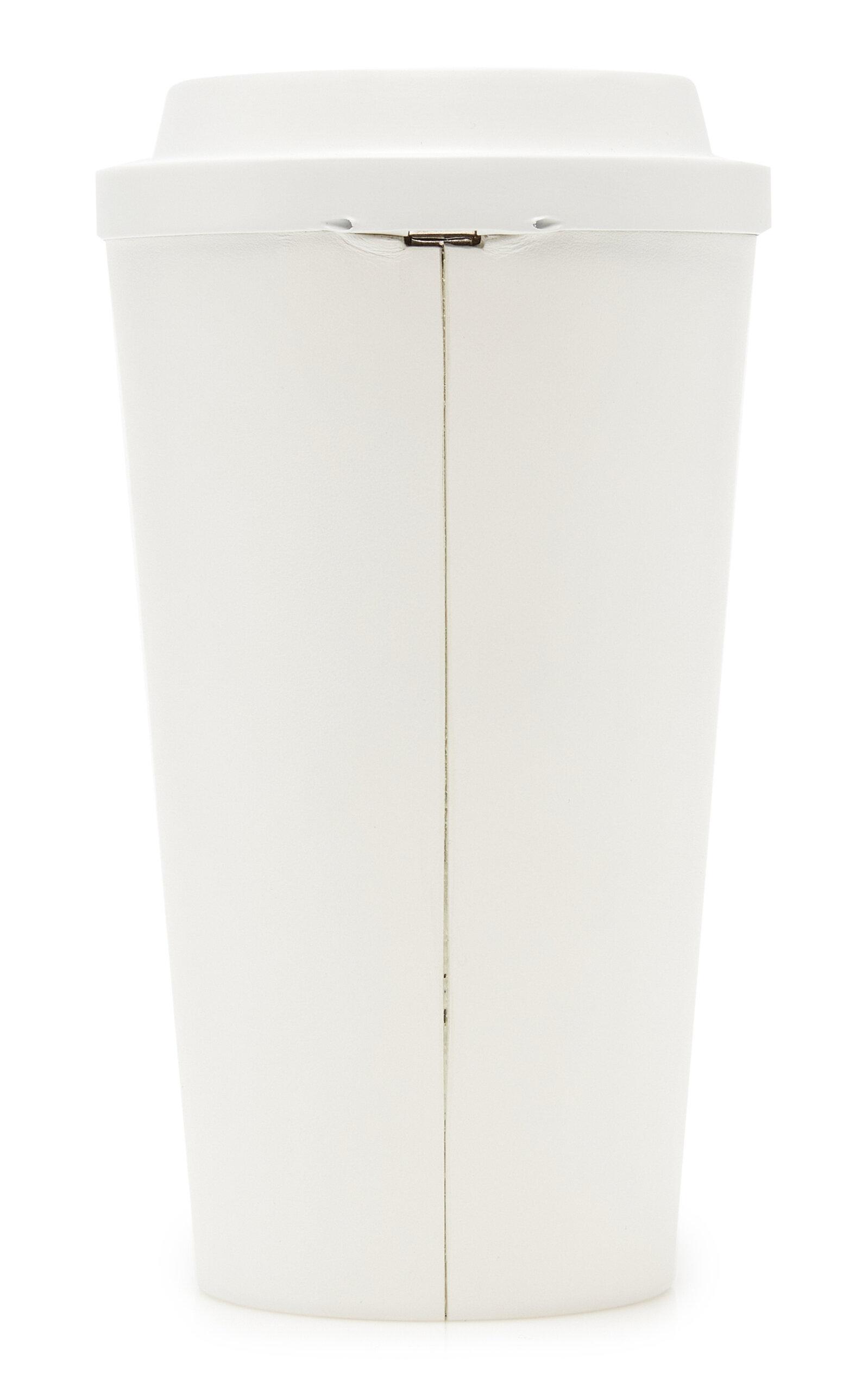 Balenciaga 9am Leather Cup Clutch in White | Lyst