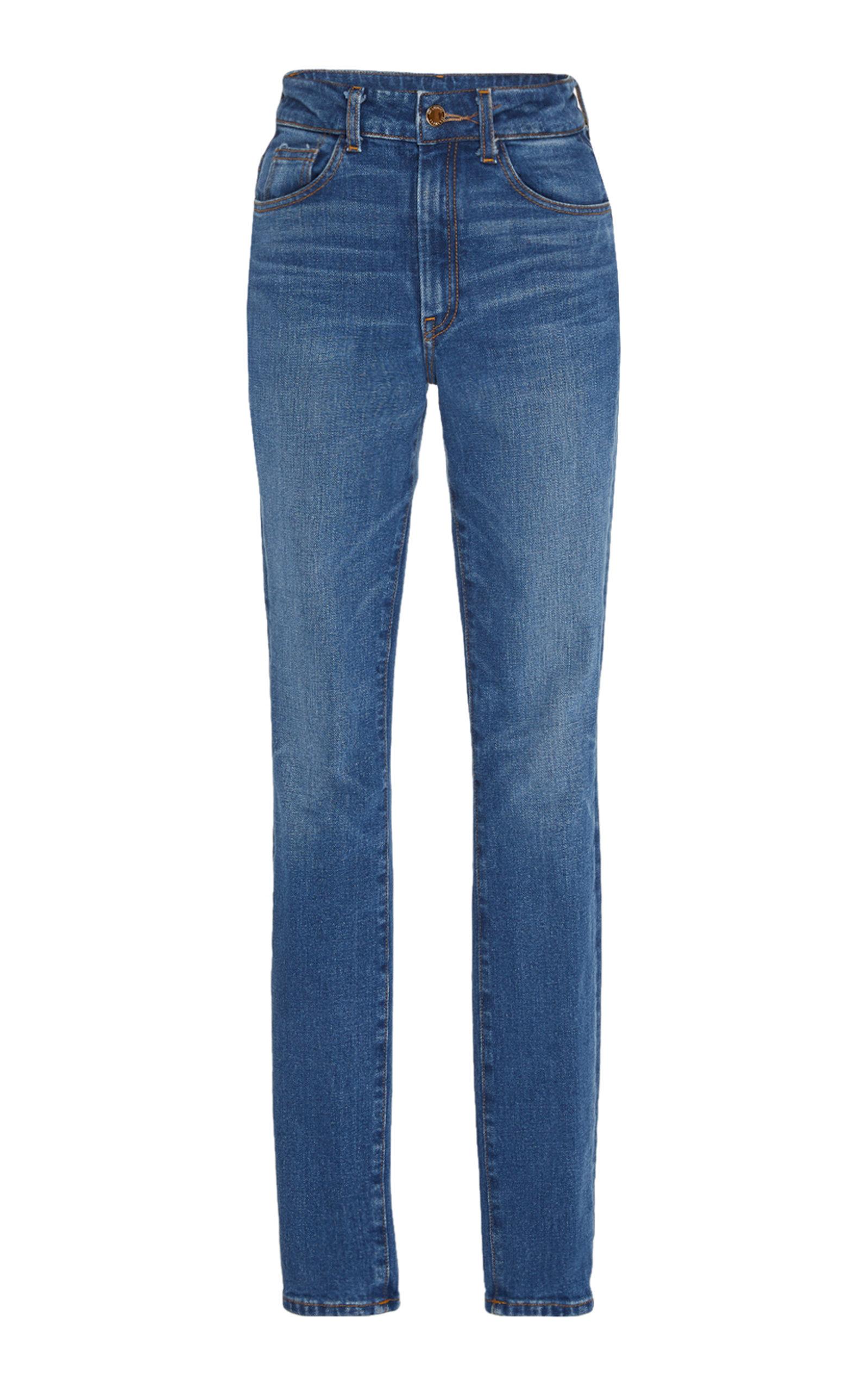 Brandon Maxwell Denim Mid-rise Skinny Jeans in Dark Wash (Blue) - Lyst
