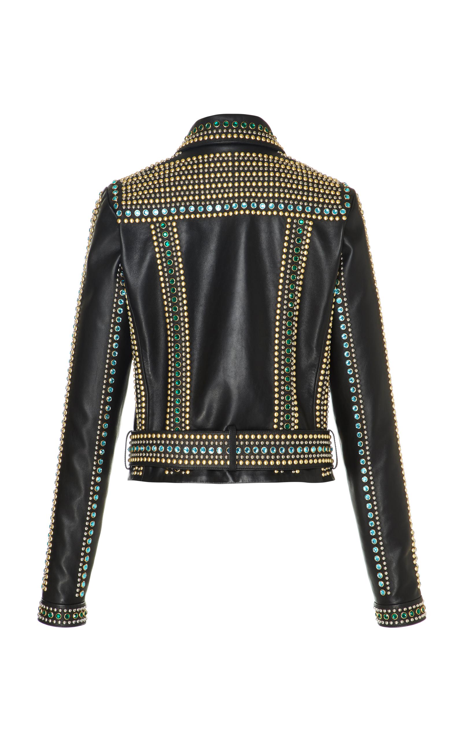 Elie Saab Leather Jacket in Black - Lyst