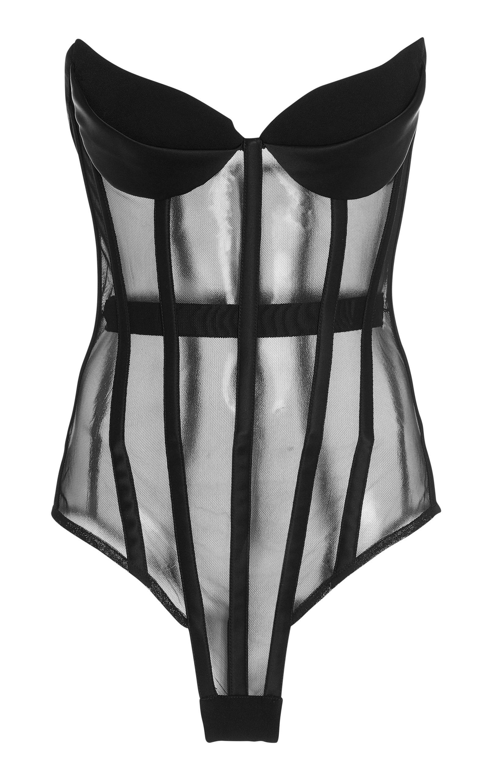 Strapless Mesh Corset Bodysuit