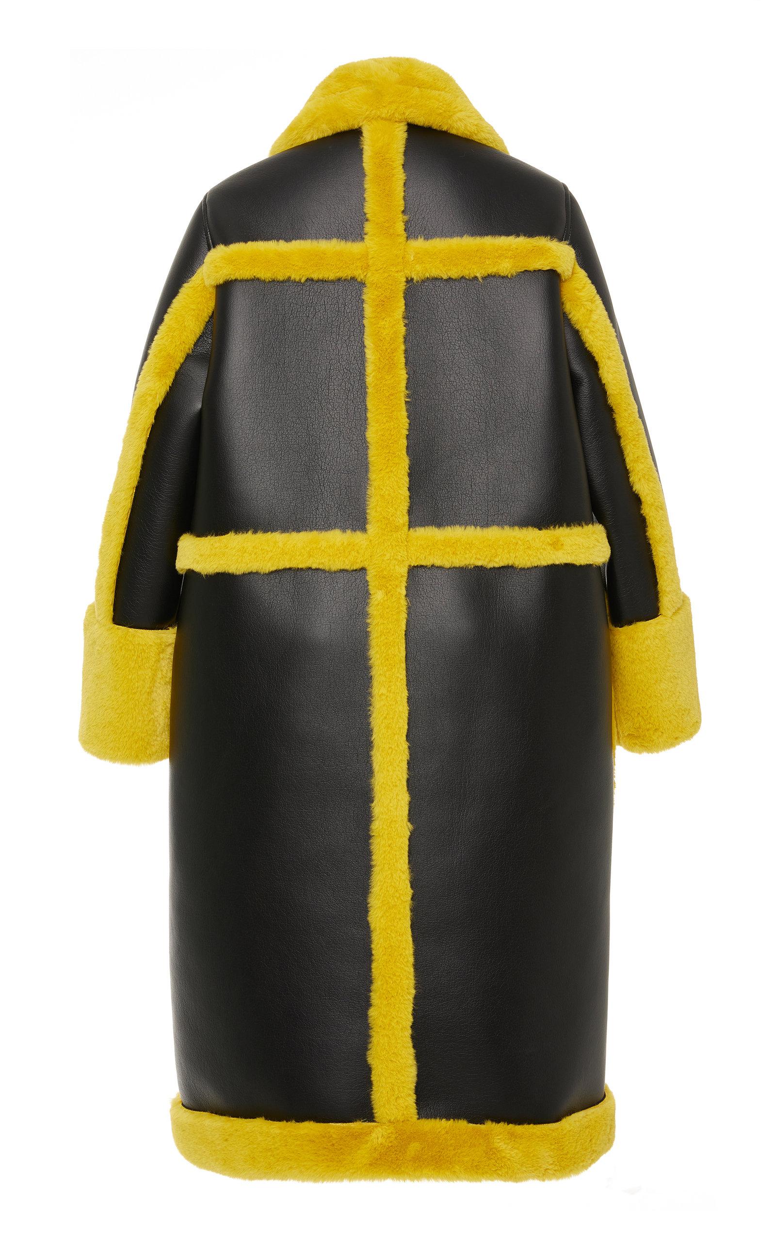 Stand Studio Riley Faux Furtrimmed Faux Leather Coat in Black Lyst