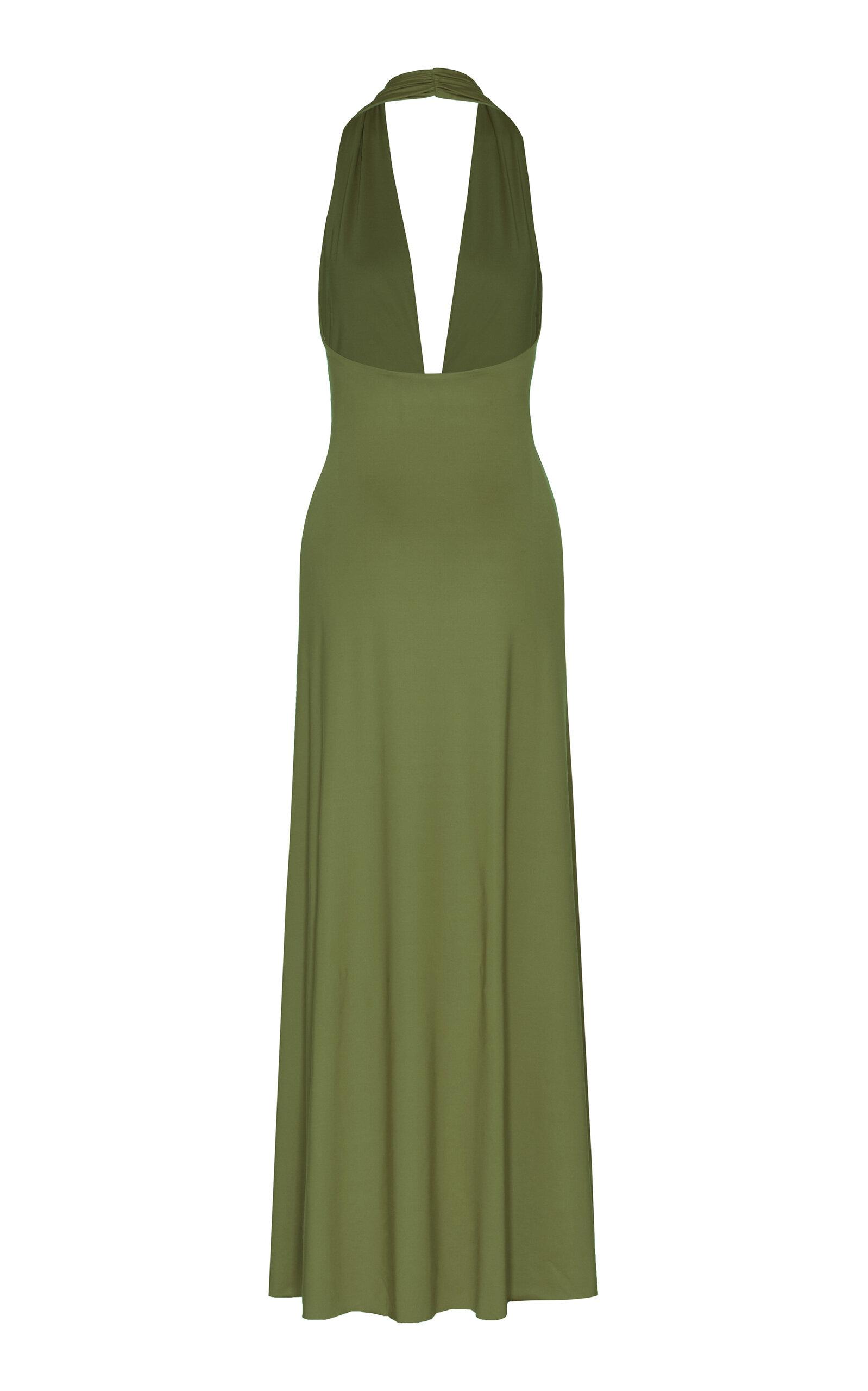 chinese dress ladies Annissa Plunge Halter Maxi Dress | Dark Brown | Womens main image 0