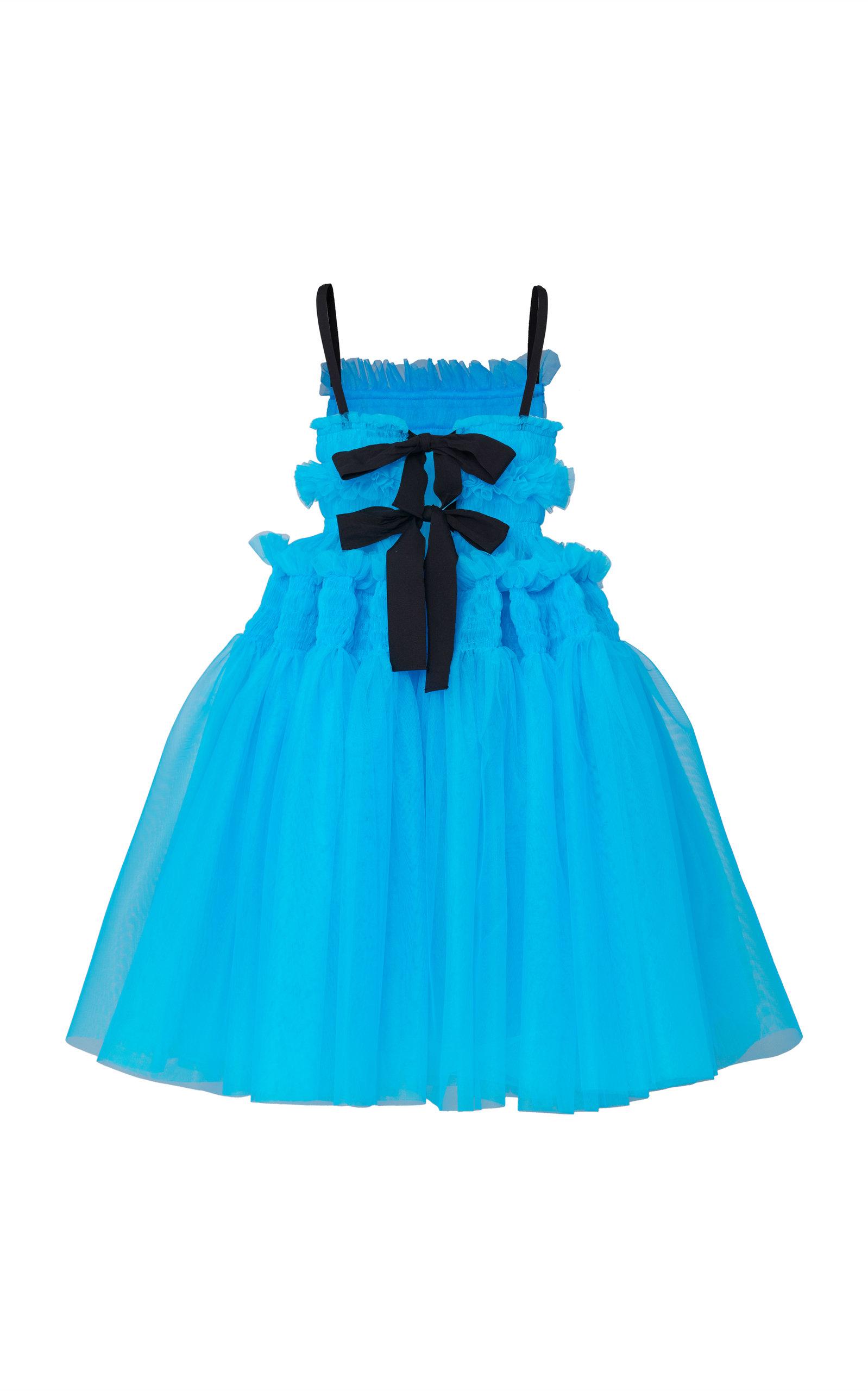 Barry Smocked Tulle Tie back Dress