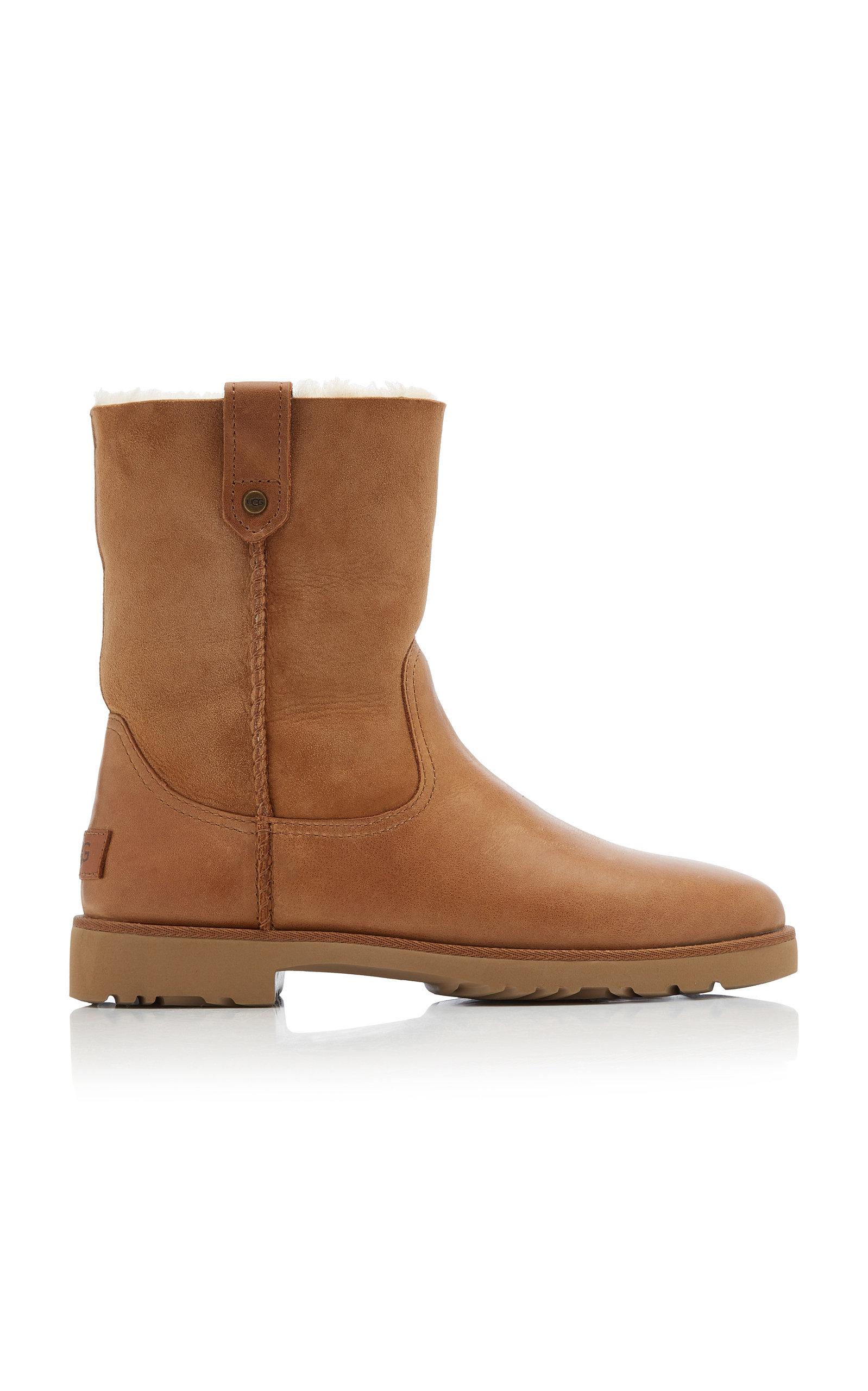 UGG Romely Short Sheepskin, Leather Boots in Brown | Lyst