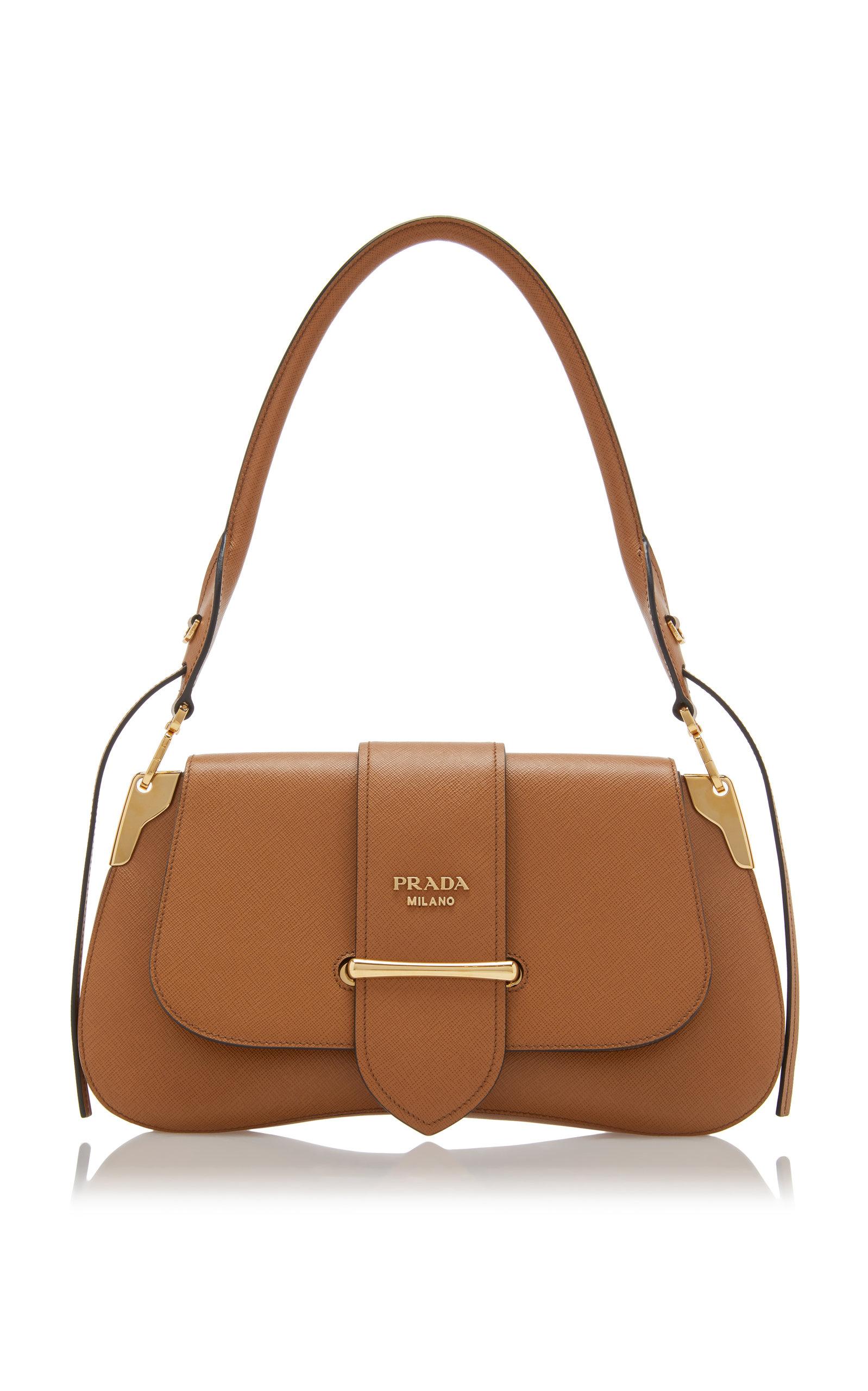 Prada Sidonie Saffiano Large Shoulder Bag in Brown Lyst Australia