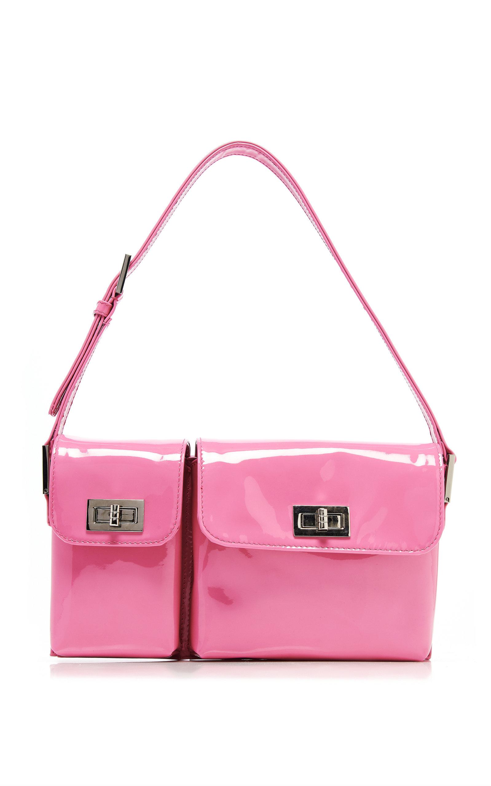 BY FAR Billy Dual Pouch Patent Leather Shoulder Bag in Pink | Lyst