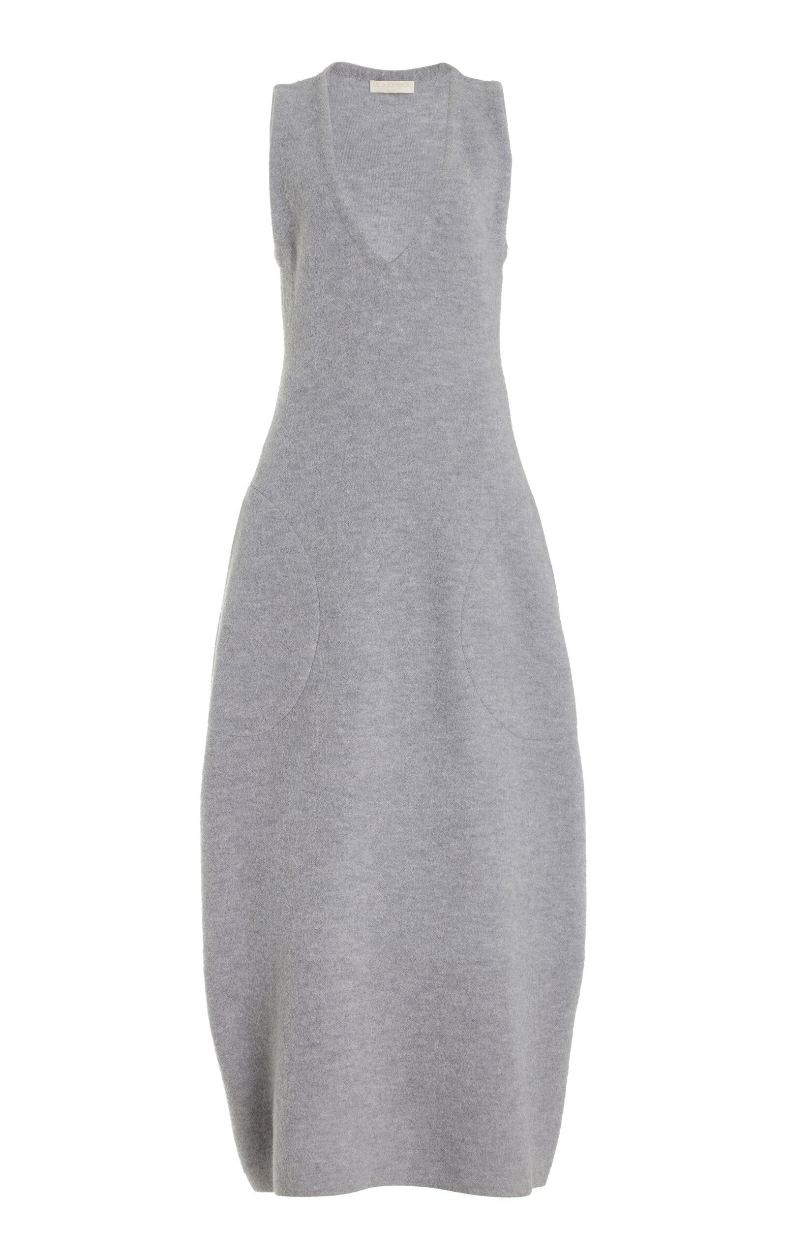 Ulla Johnson Nevina Curved-seam Merino Wool Knit Maxi Dress in Gray | Lyst