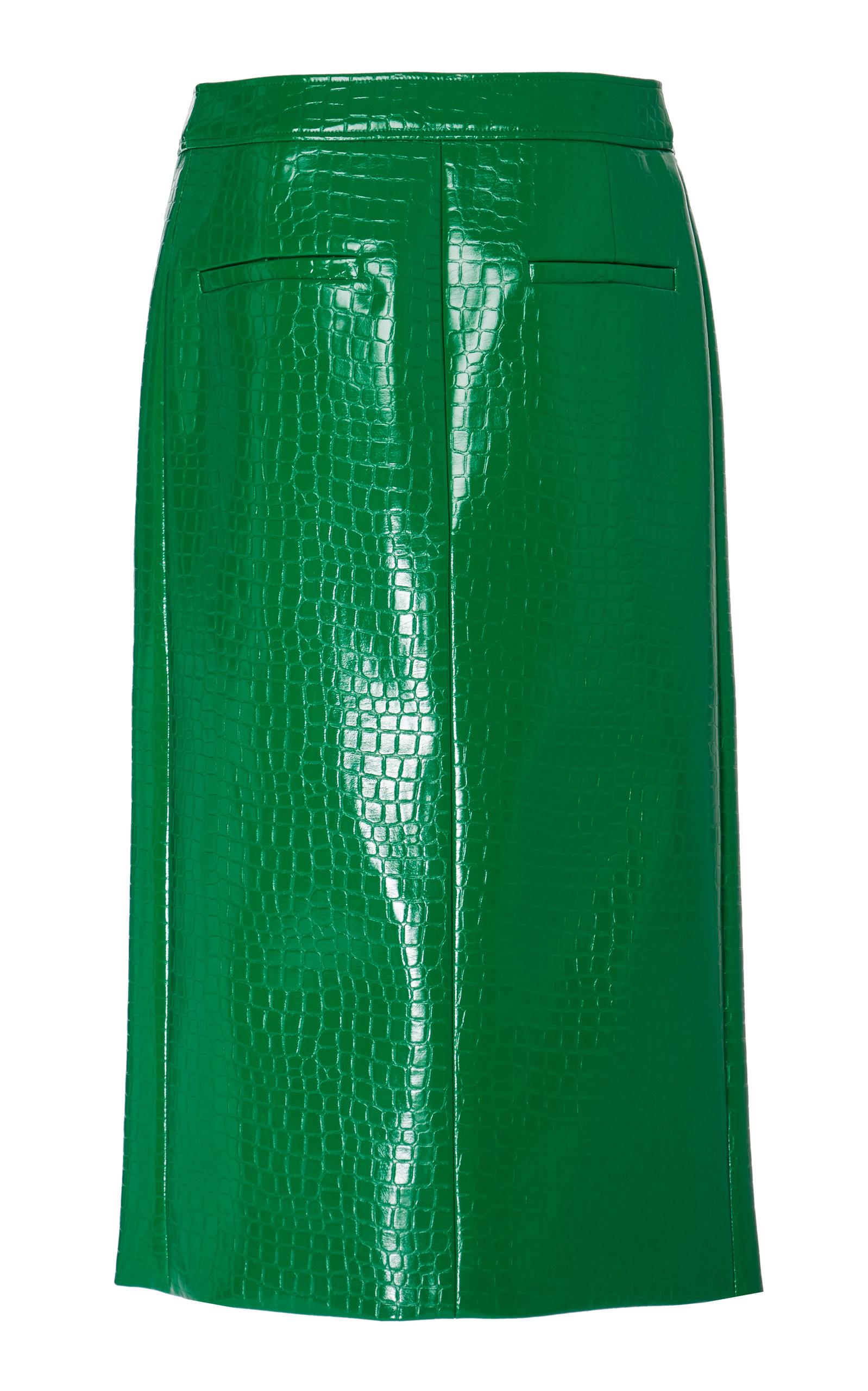 Croc Embossed Patent Trouser Skirt 