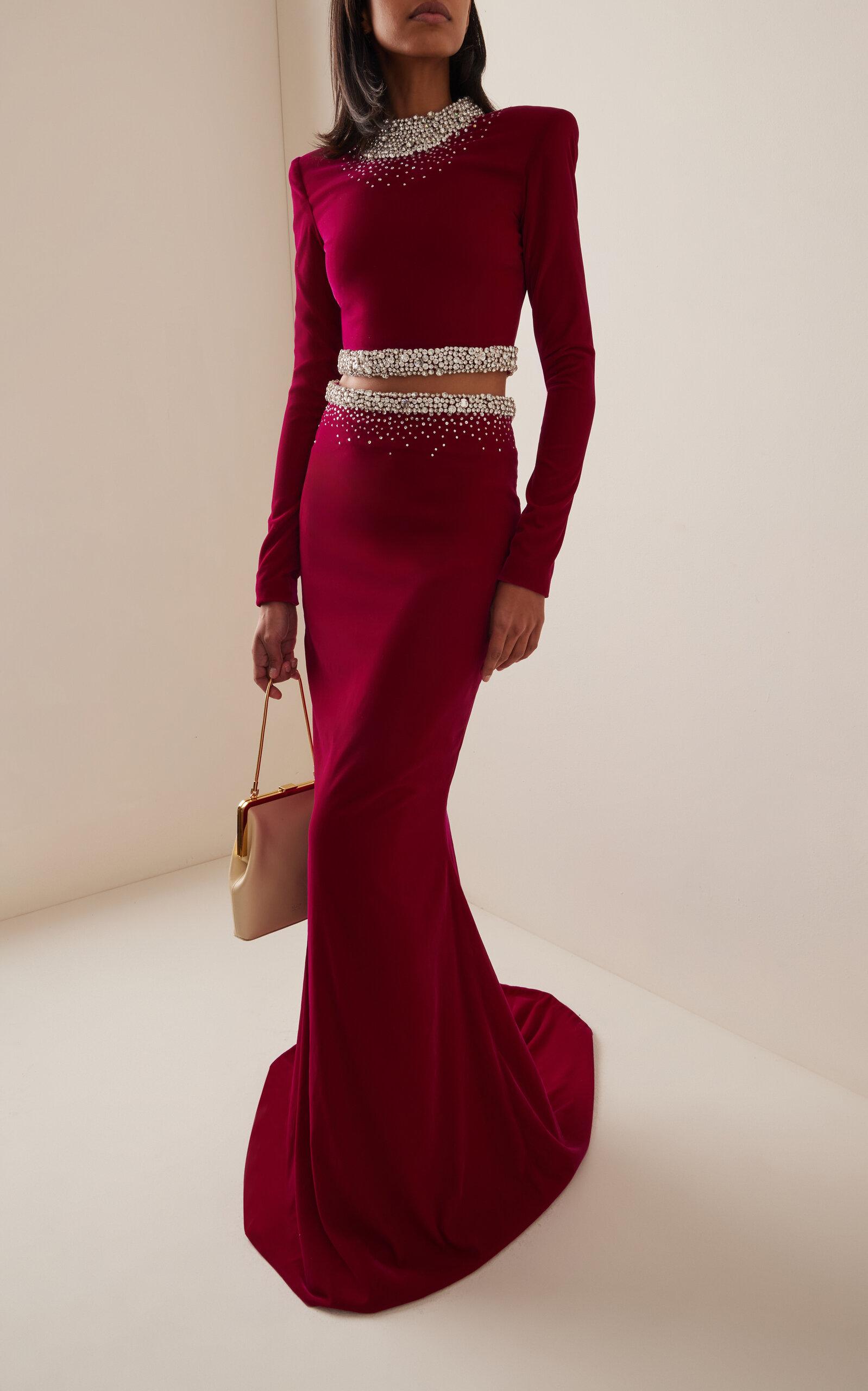 Gemma Embellished Velvet Skirt