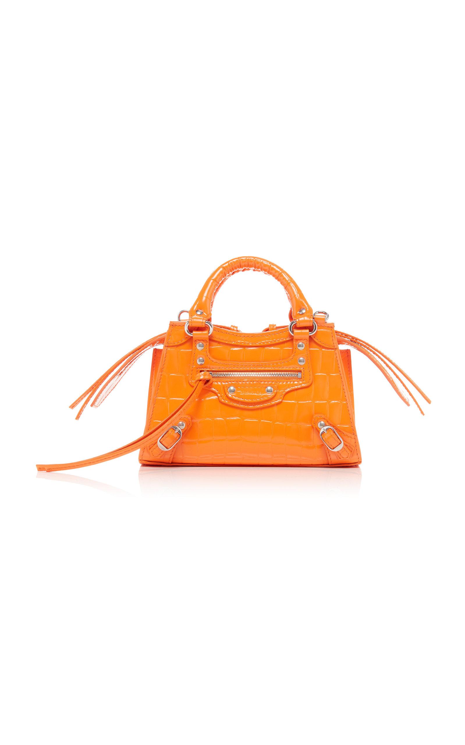 Balenciaga Neo Classic City Mini Croc-effect Leather Bag in Orange - Lyst
