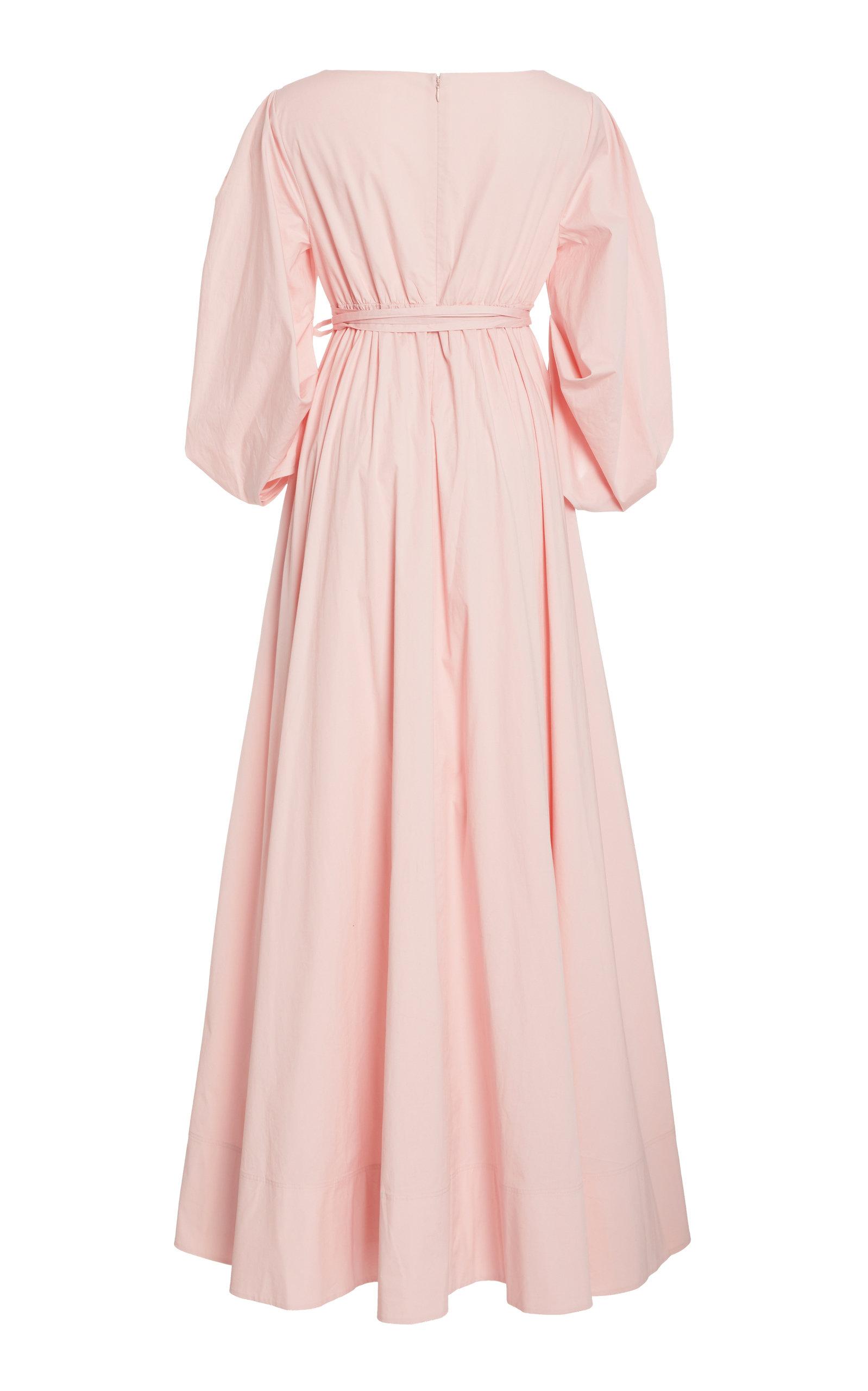 STAUD Cotton Juliette 3/4 Puff Dress in Pink - Lyst
