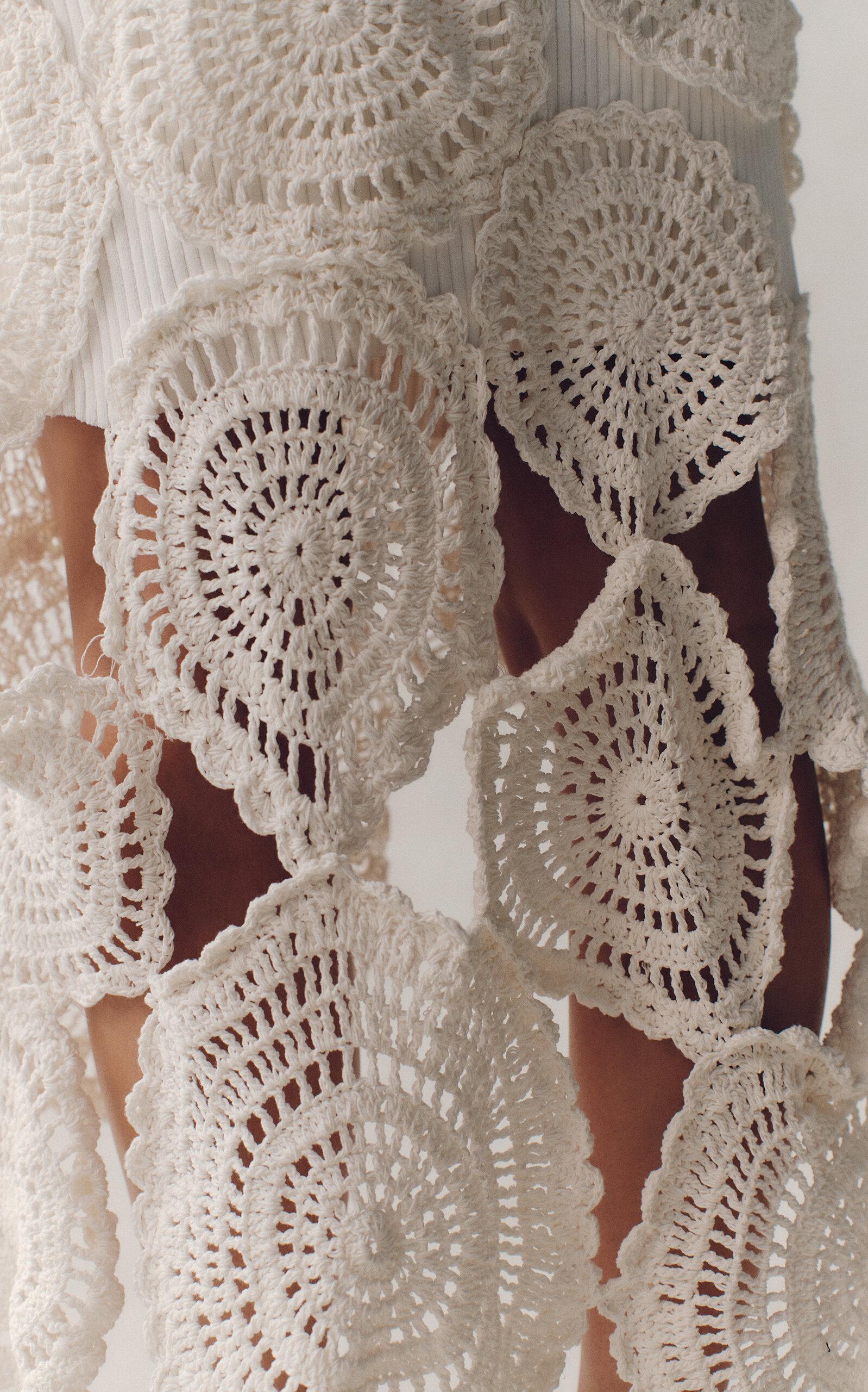 Aje. Mosaic Crochet-detailed Knit Midi Dress in White | Lyst Australia