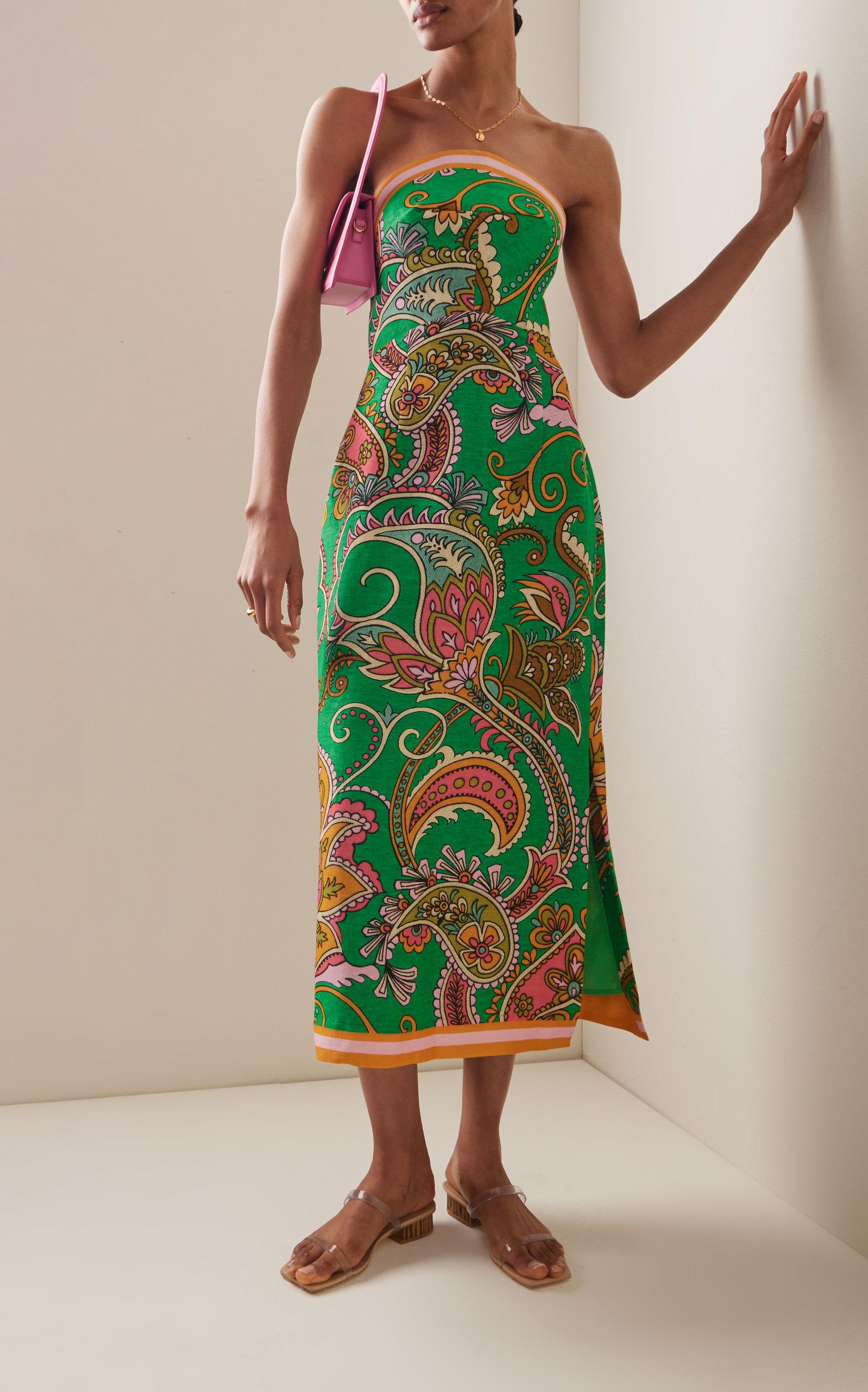 knee length dresses for ladies Izzy Strapless Taffeta Midi Dress  SIMKHAI