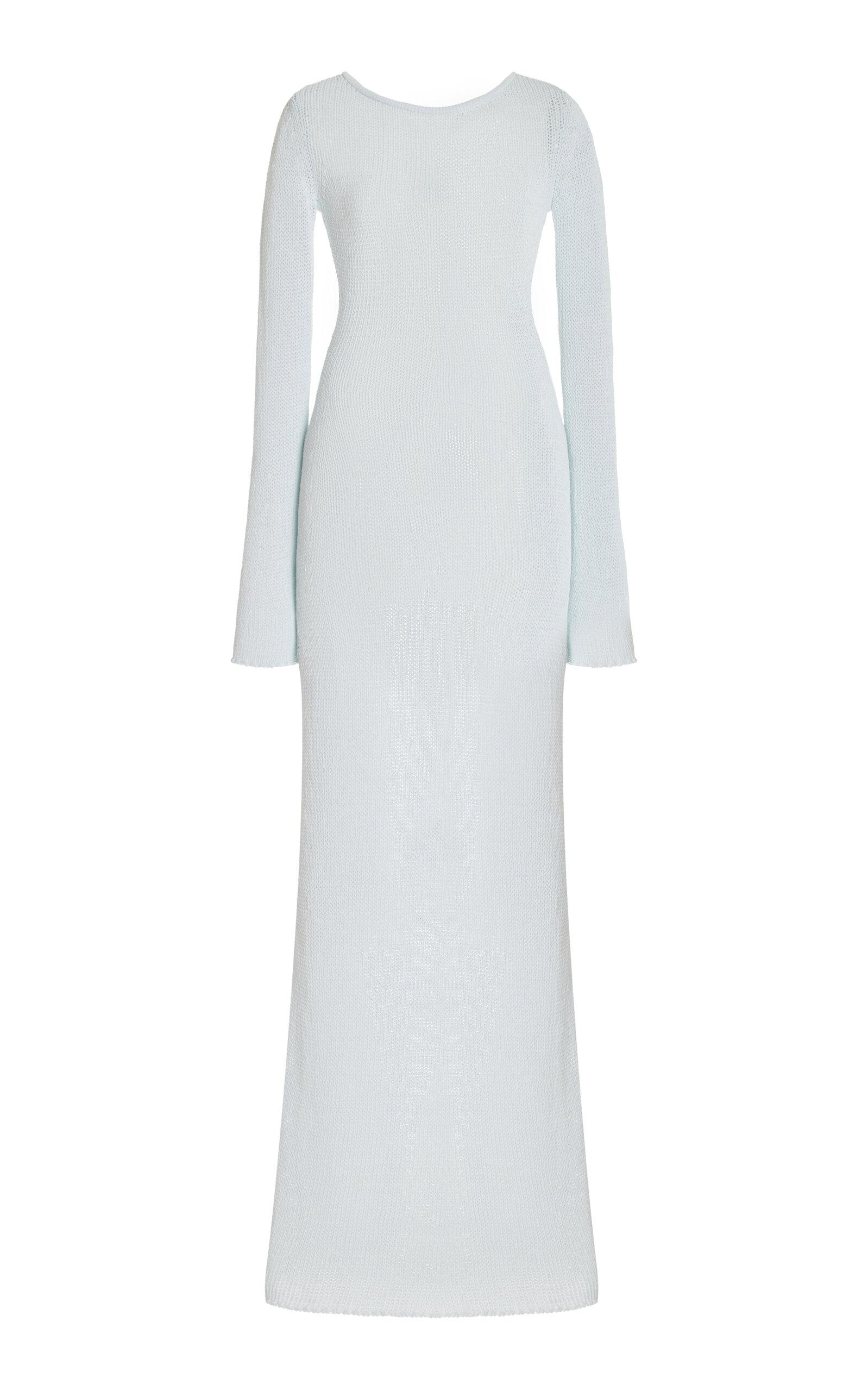 【Aya Muse】 Berinニットコットンブレンド maxiドレス Aya Muse White Berin Maxi Dress - Fabric of Society