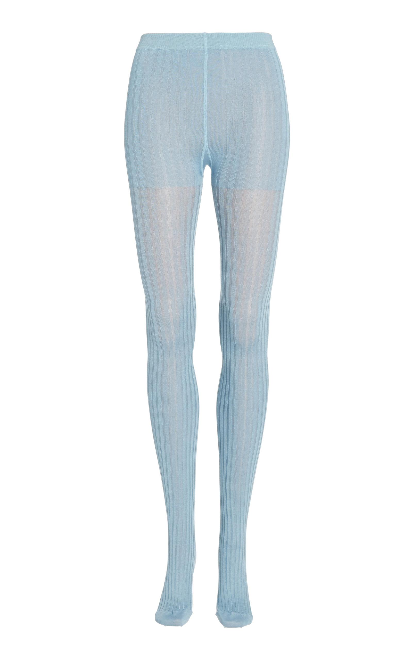 Prada Ribbed Tights in Blue Lyst