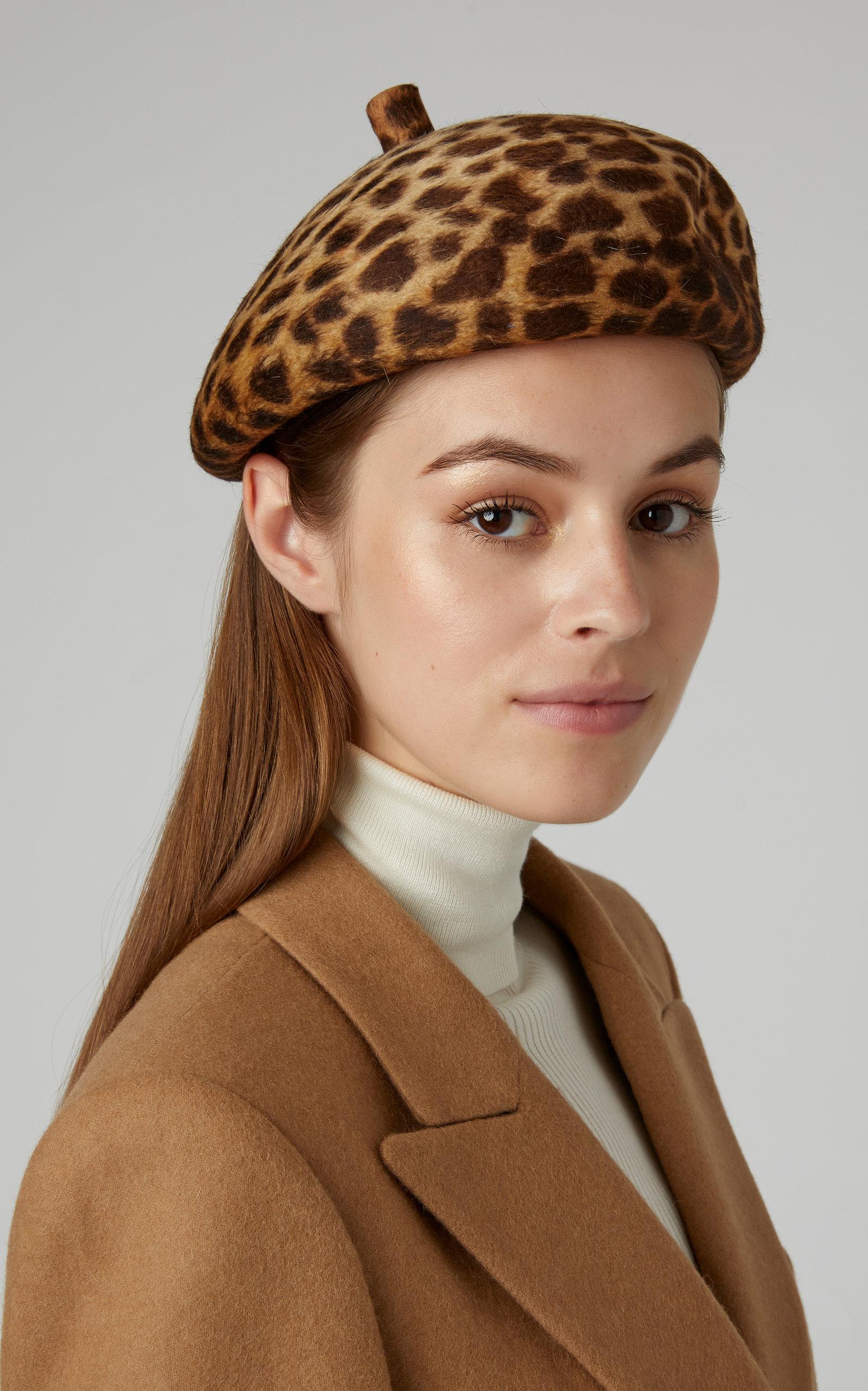 Lola Hats Wool Frenchy Leopard-print 