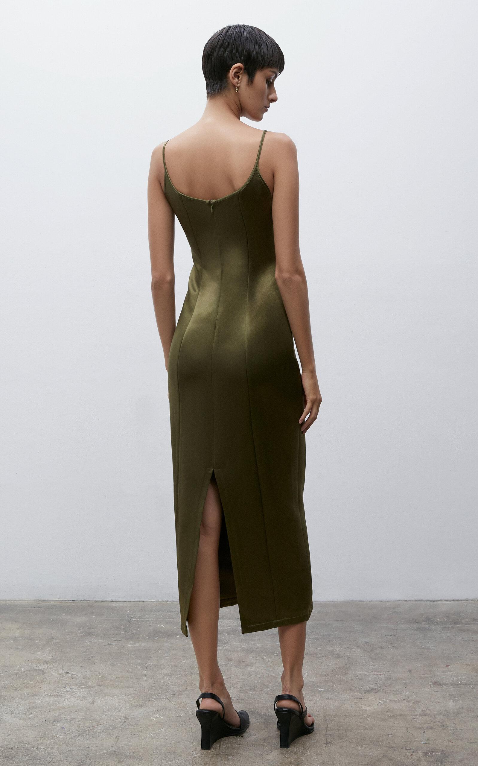 georgia green dress FINAL SALE Georgia Dress in Opal Green Metallic Linen XXS