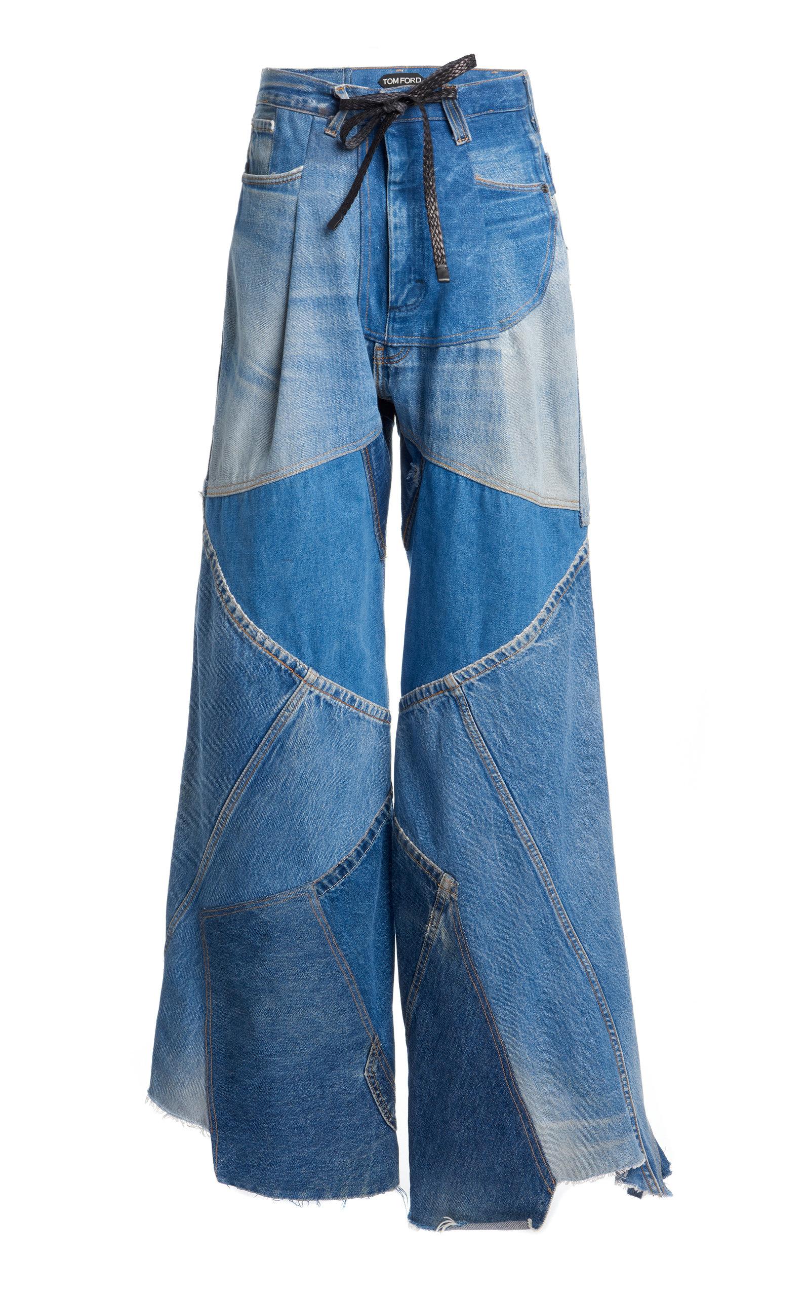 Tom Ford Wide-leg Patchwork Jeans in Blue | Lyst