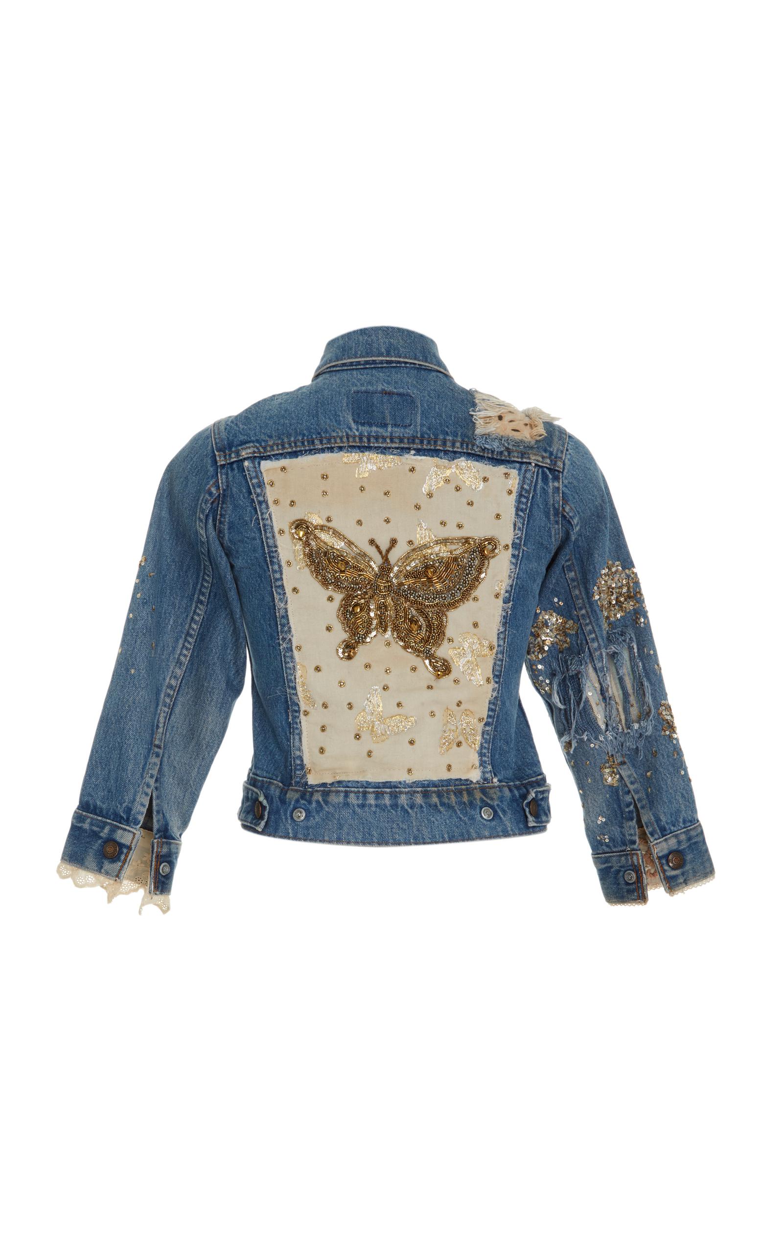 LoveShackFancy Beaded Cropped Denim 
