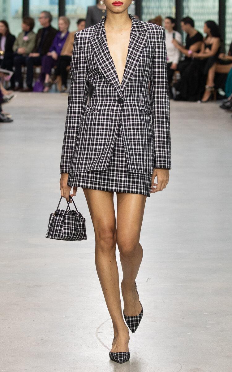 Carolina Herrera Plaid Wool blend Mini Skirt in Black Lyst UK