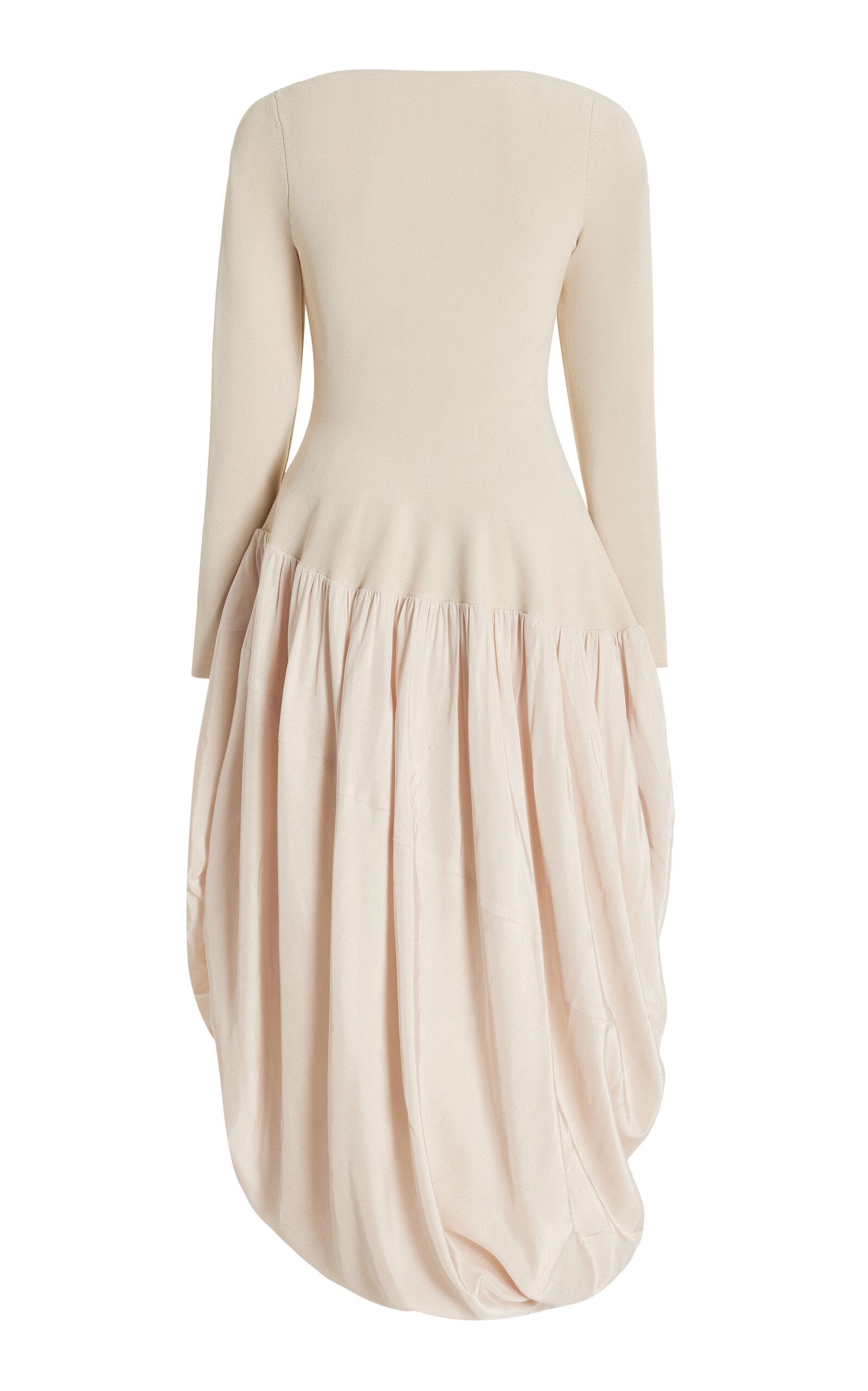 drop waist dress long sleeve Sail to Sable Ivory Eyelet Long Sleeve Cinched Waist Dress Ivory / XXS / F2509