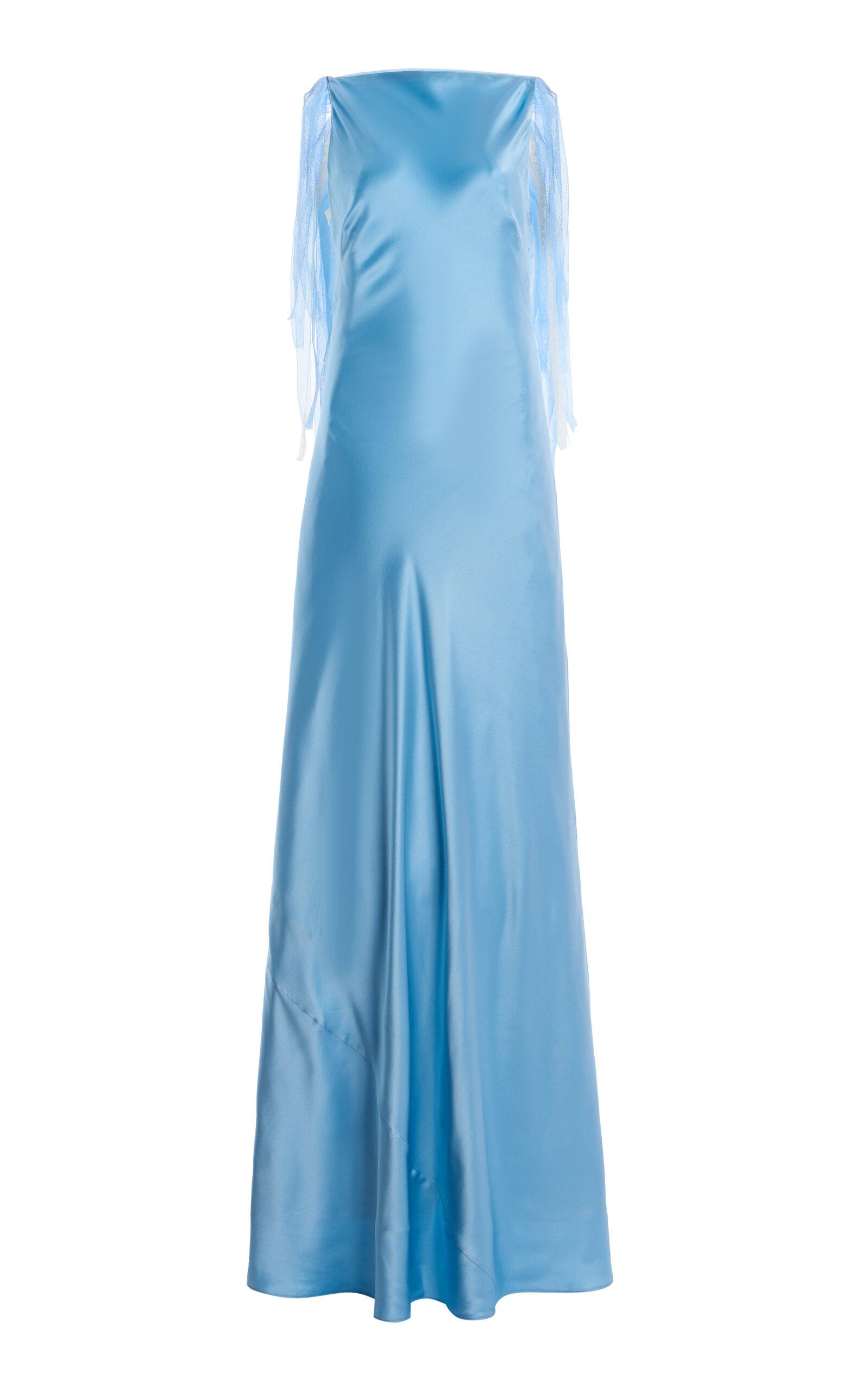 knee length dresses for ladies Christopher Esber Pink Triquetra Front Tie Silk Maxi Dress