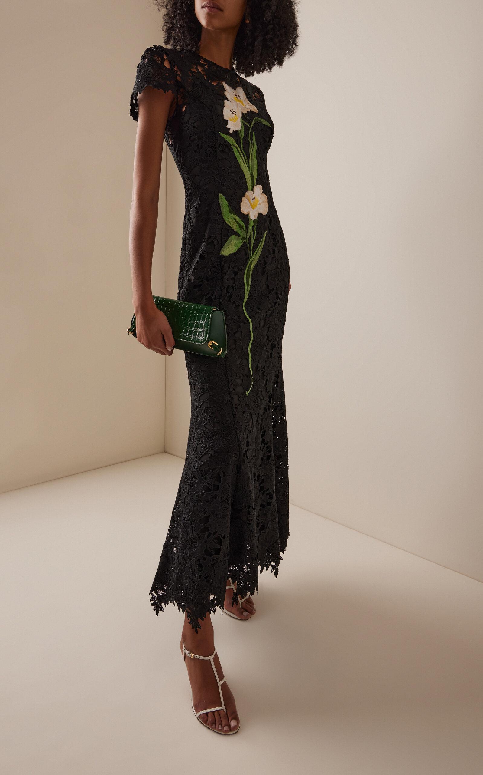 LEO LIN Monique Embroidered Lace Maxi Dress in Black | Lyst Australia LEO LIN Monique Embroidered Lace Maxi Dress in Black | Lyst Australia