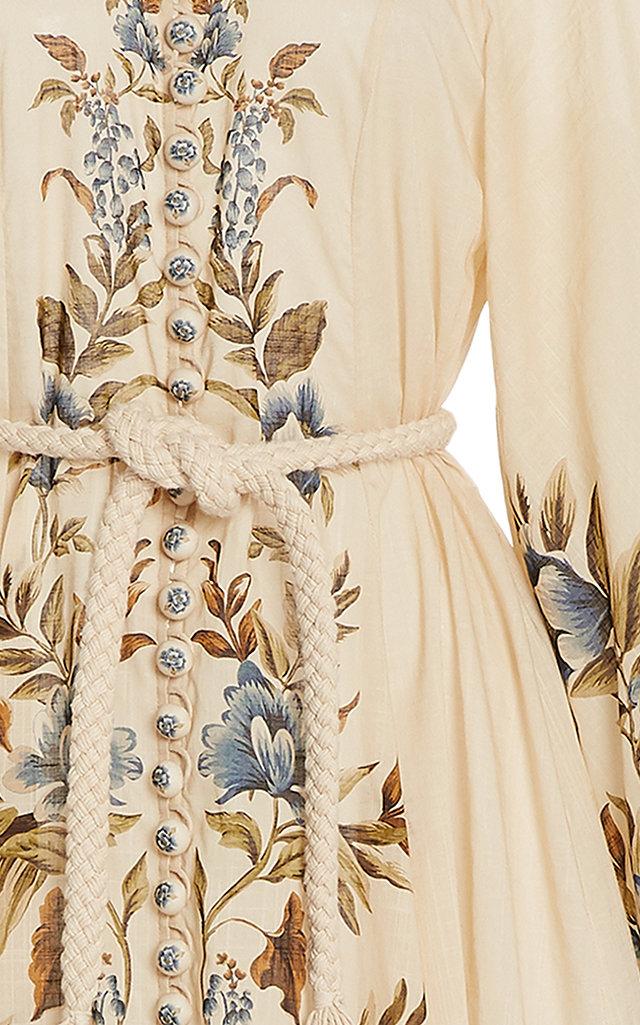 zimmermann aliane linen maxi dress ZIMMERMANN Aliane Floral-Print Linen Maxi Dress