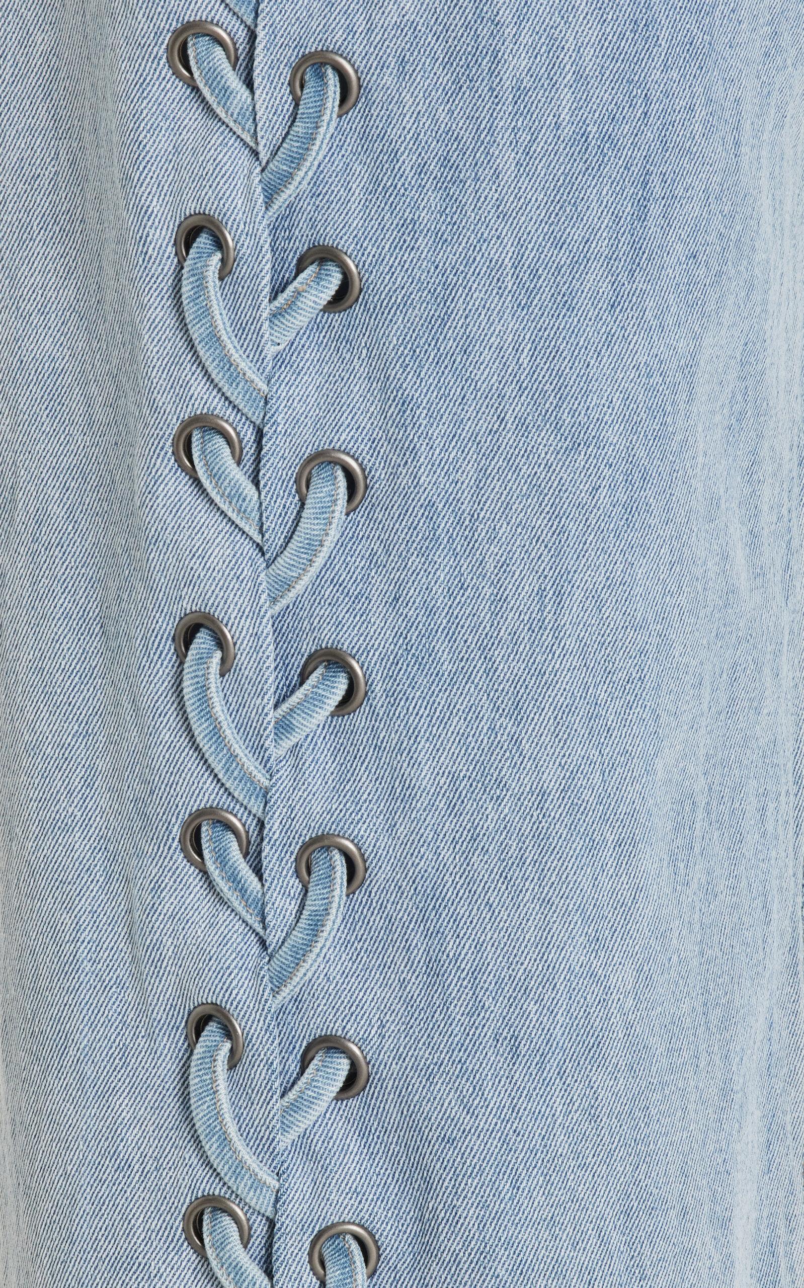 ROTATE BIRGER CHRISTENSEN Lace-up Denim Pants in Blue | Lyst