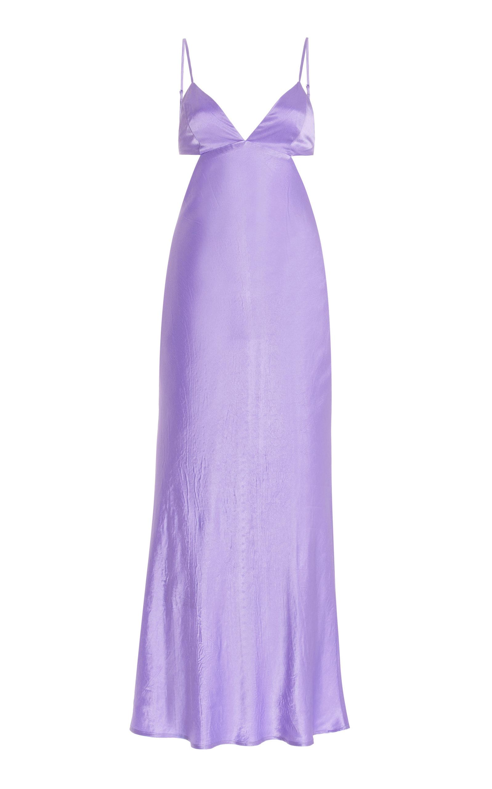 Third Form Crush Satin Midi Dress in Purple | Lyst