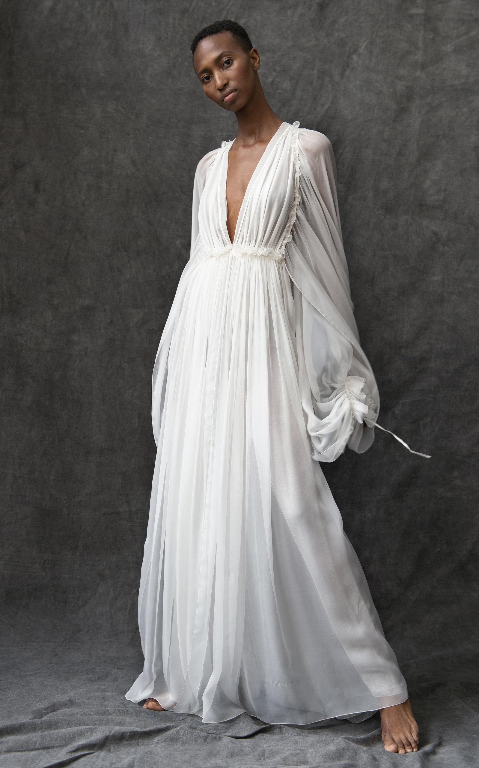 Priscilla Leigh Modest Flutter Sleeve Wedding Gown  Rebecca Ingram