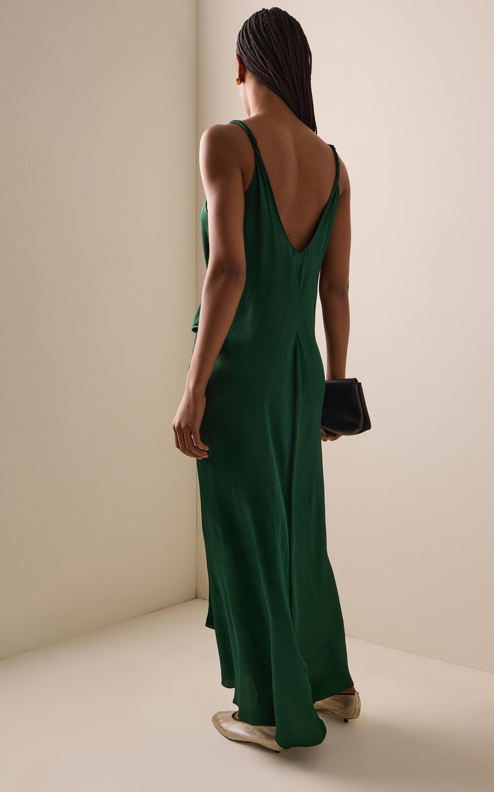 jw anderson green dress Waist-Knot Silk Maxi in fall mini dress women
