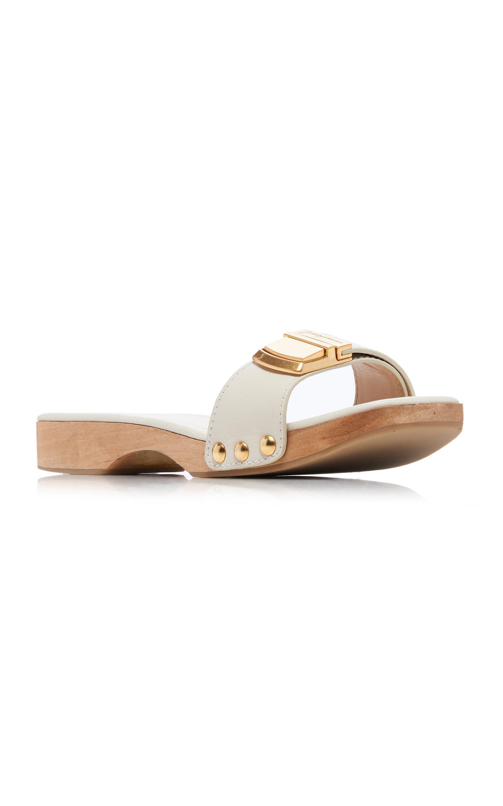 Jacquemus Les Tatanes Leather Slide Sandals in White | Lyst