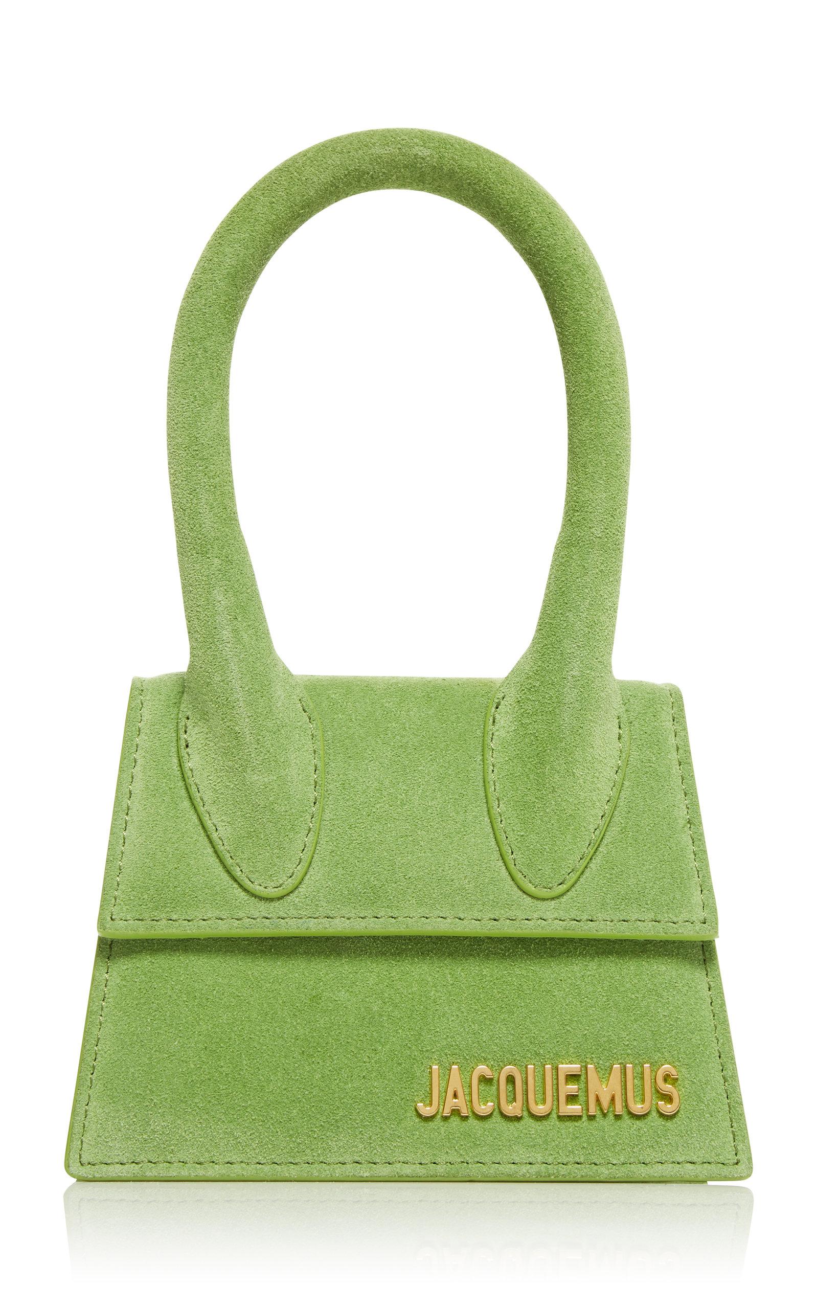 Jacquemus Le Chiquito Medium Leather Top-handle Bag In Light Green