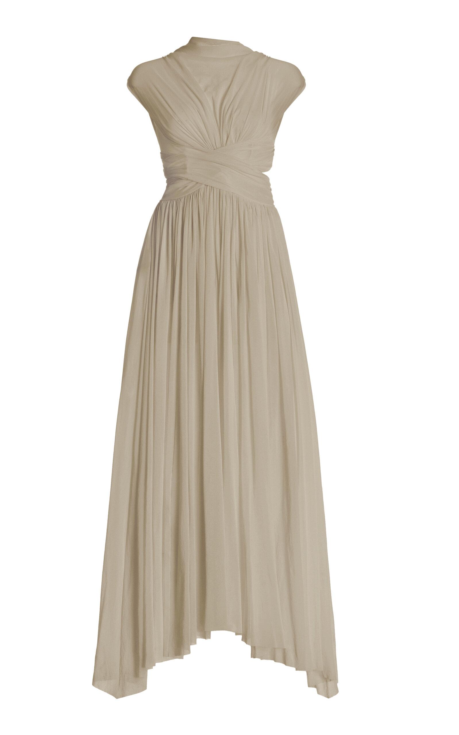 sachin and babi light blue dress Cream Floral Chiffon Ruffle Hem Dress – PinkBlush main image 1