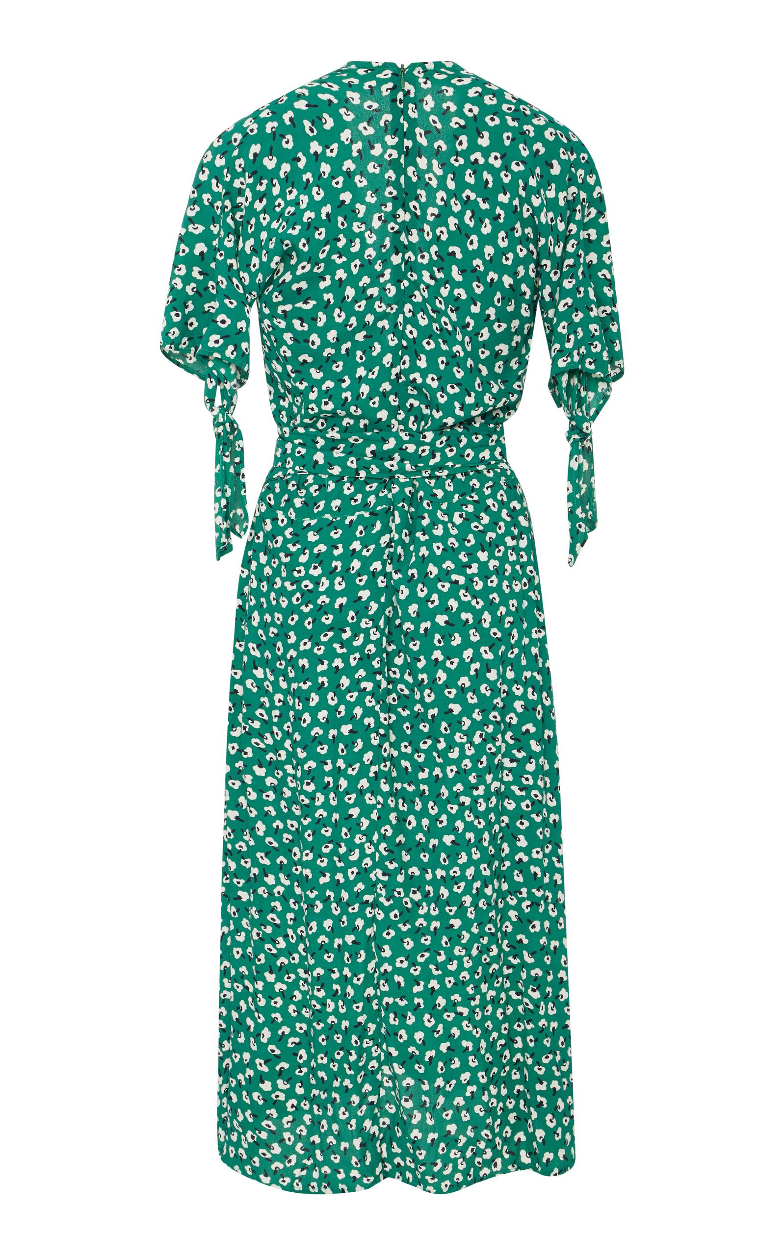 faithfull the brand green midi dress
