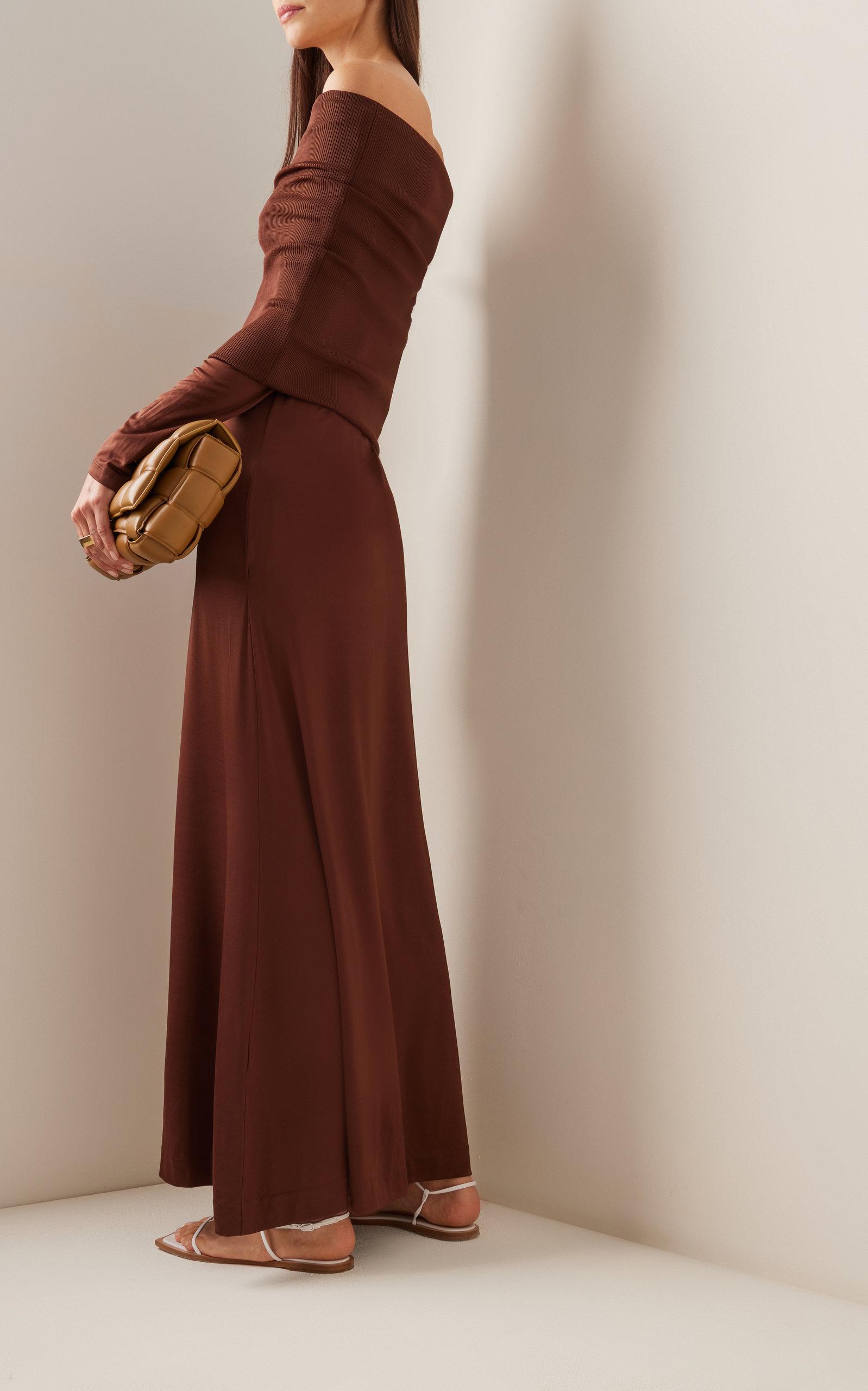 By Malene Birger Nalah Off-the-shoulder Jersey Maxi Dress in Brown | Lyst