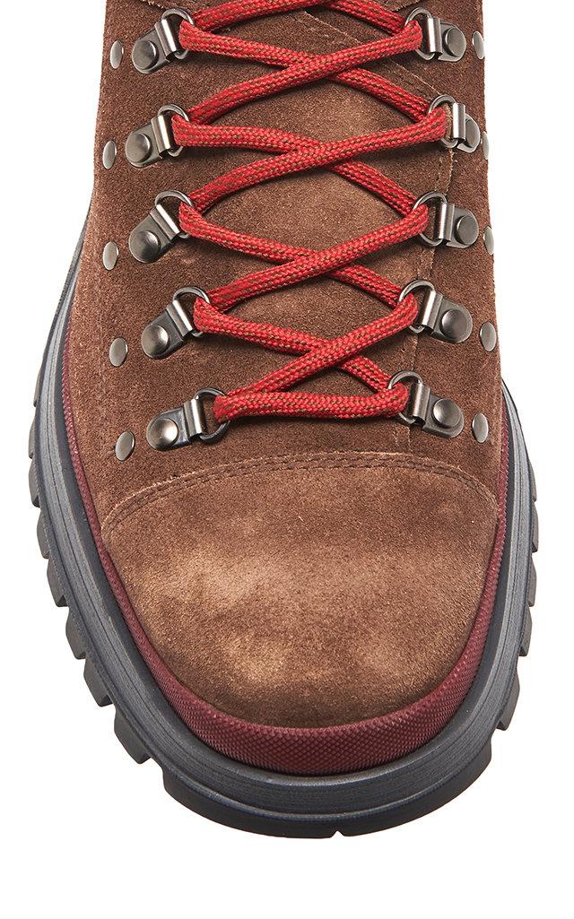 Prada Suede Hiking Boot in Brown for Men | Lyst