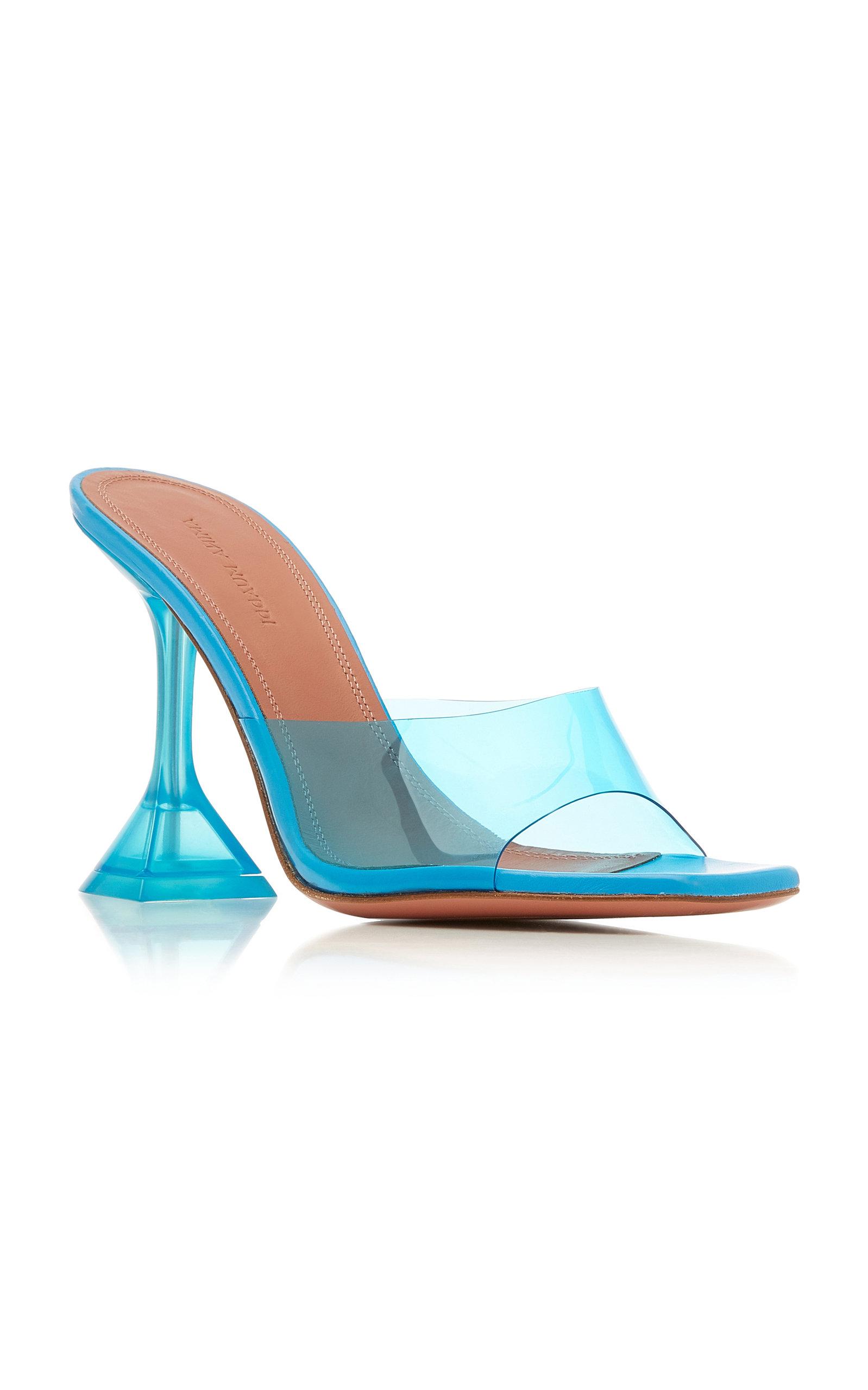 amina muaddi blue heel