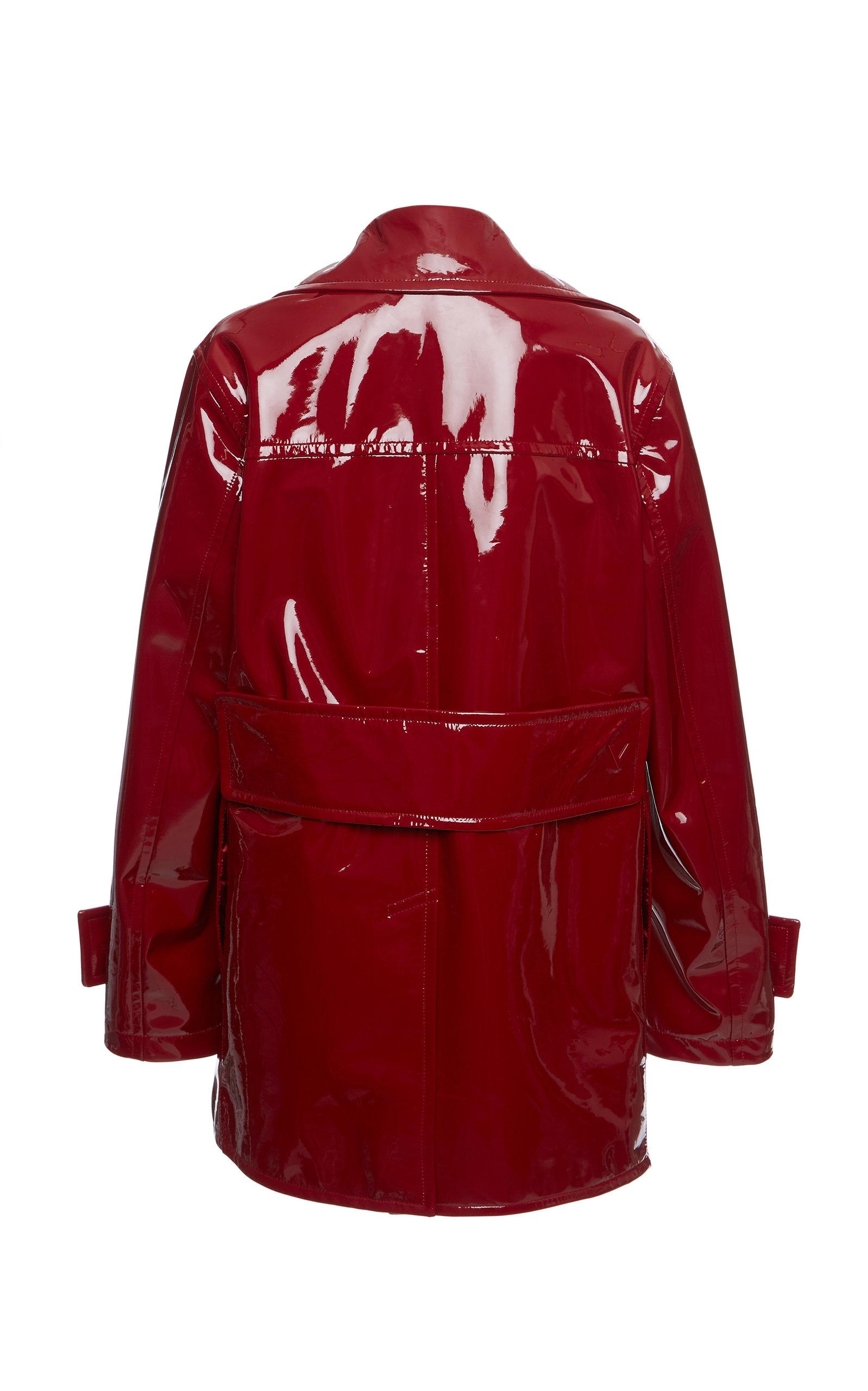 Valentino Patent Leather Jacket in Red | Lyst