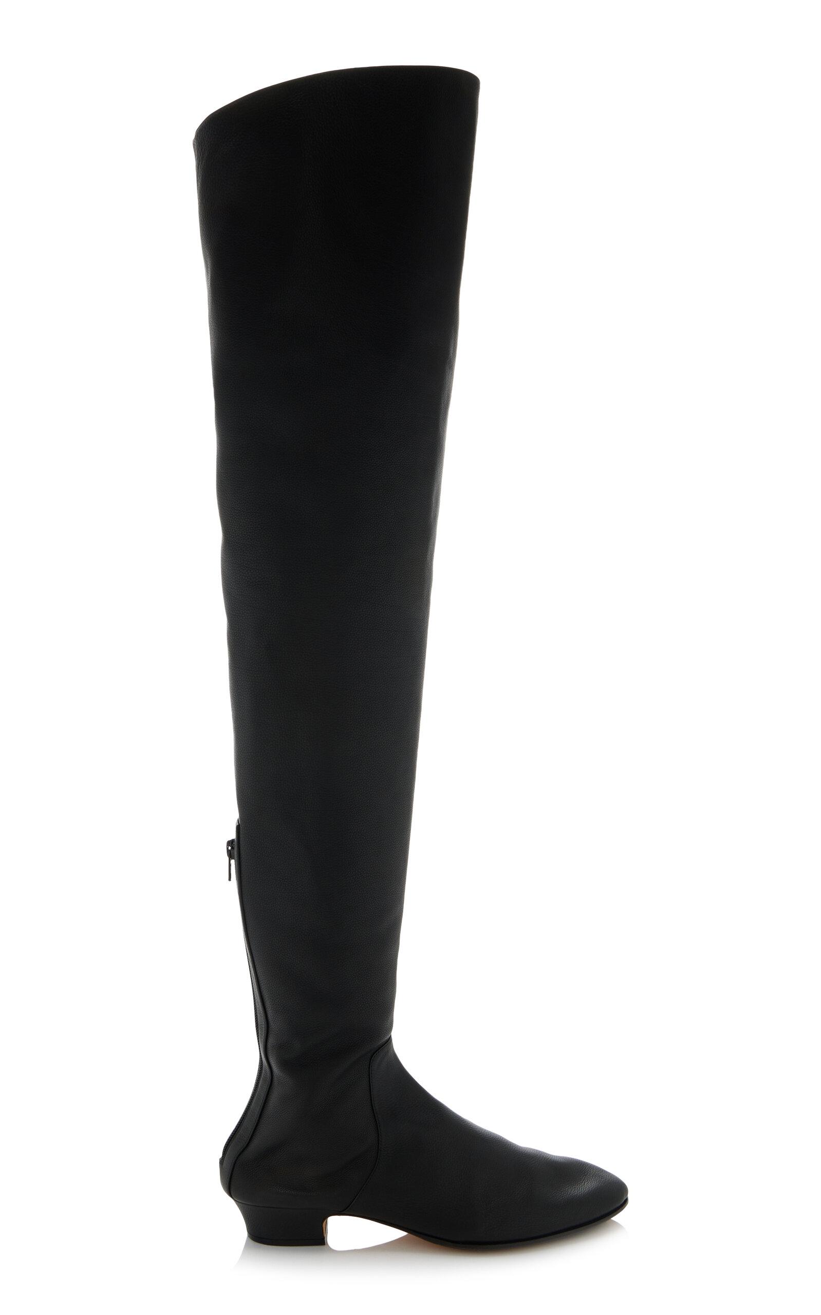 The Row Awar Leather Over-the-knee Boots in Black | Lyst Canada