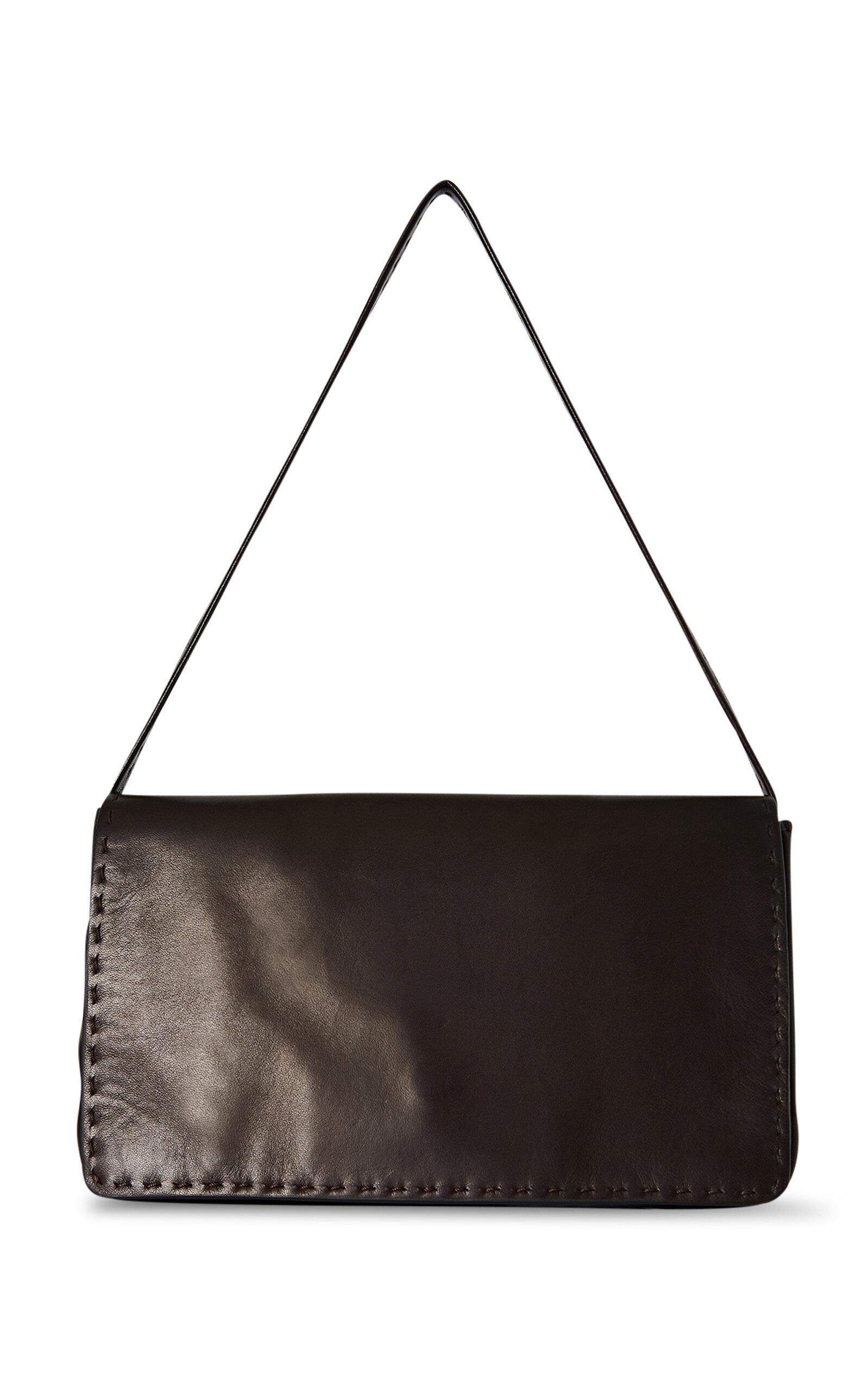 The Row Leather Shoulder Bag in Black | Lyst