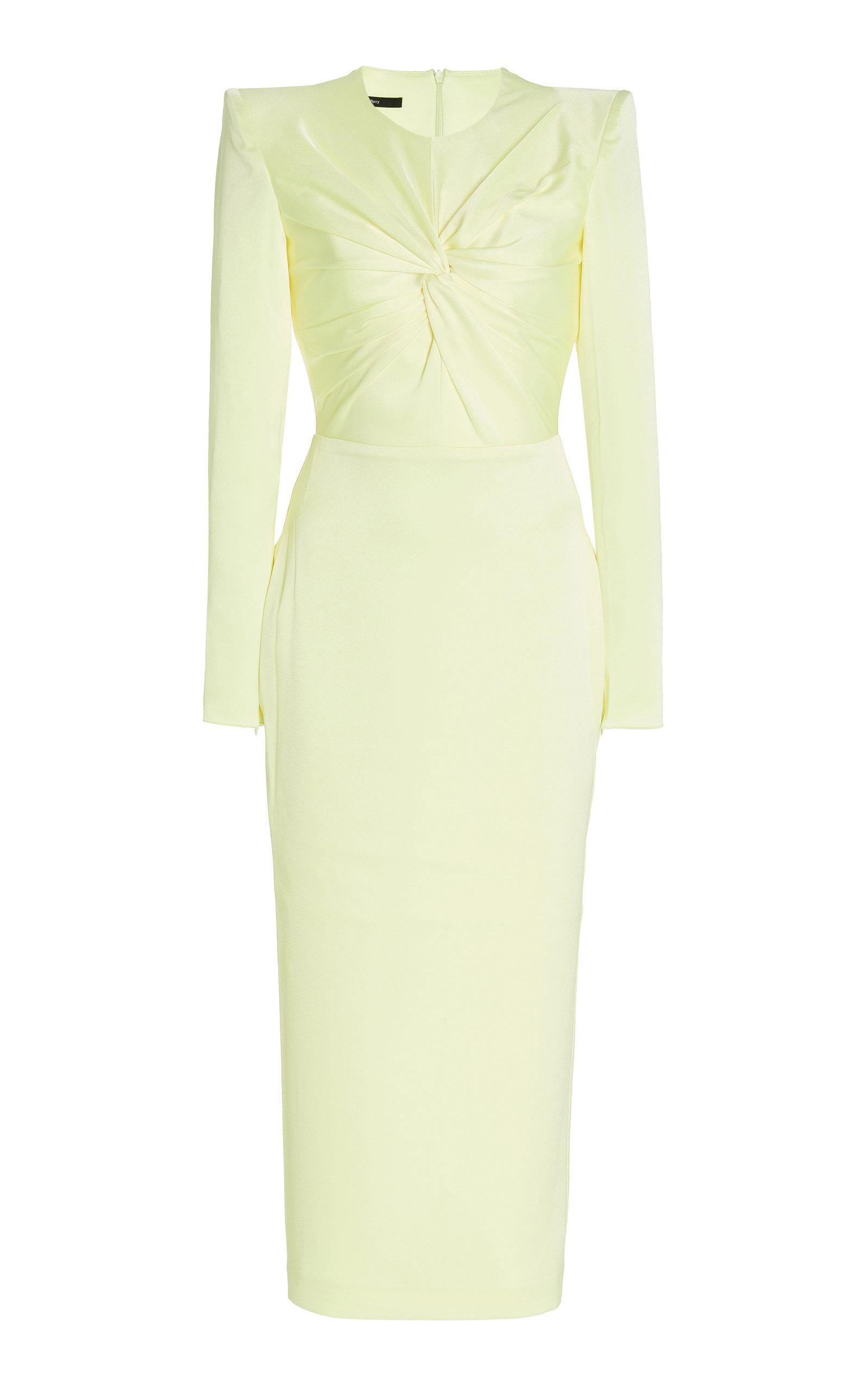 Alex Perry Monroe Satin Crepe Dress in Yellow | Lyst