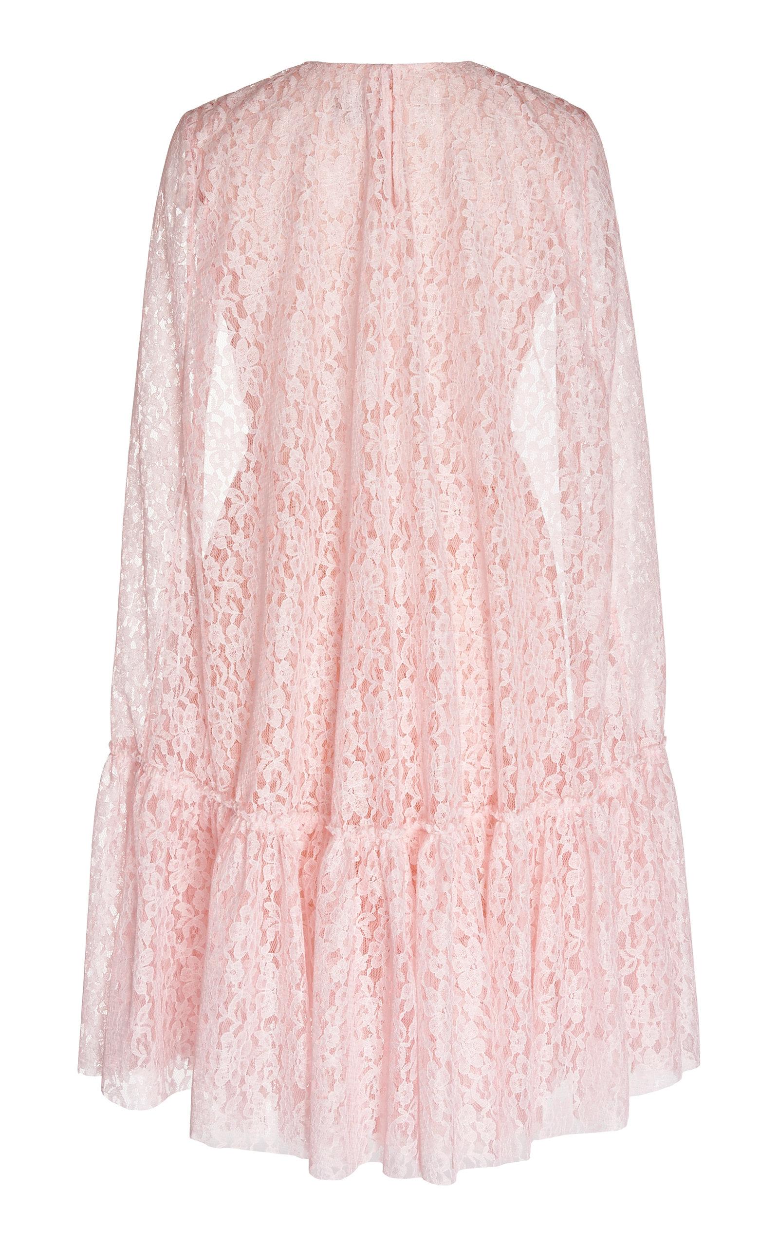 Huishan Zhang Amelia Plisse Lace Mini Dress in Pink - Lyst